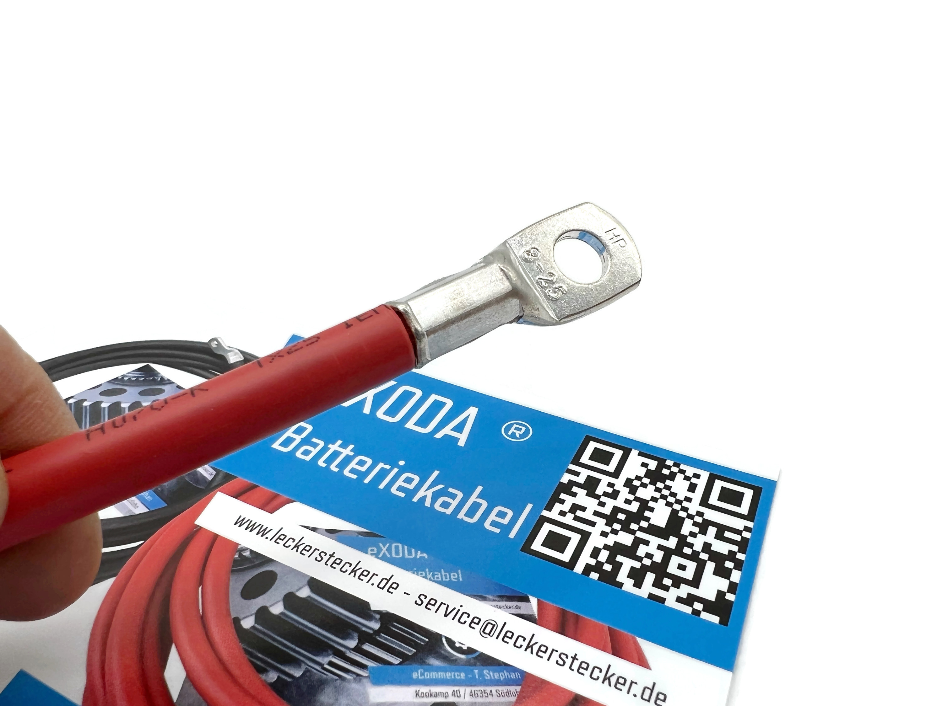 Batteriekabel 25 mm² 20cm mit Kabelschuhen M8 Rot für Auto Boot Motorrad 840A 12V - Vorschau 5