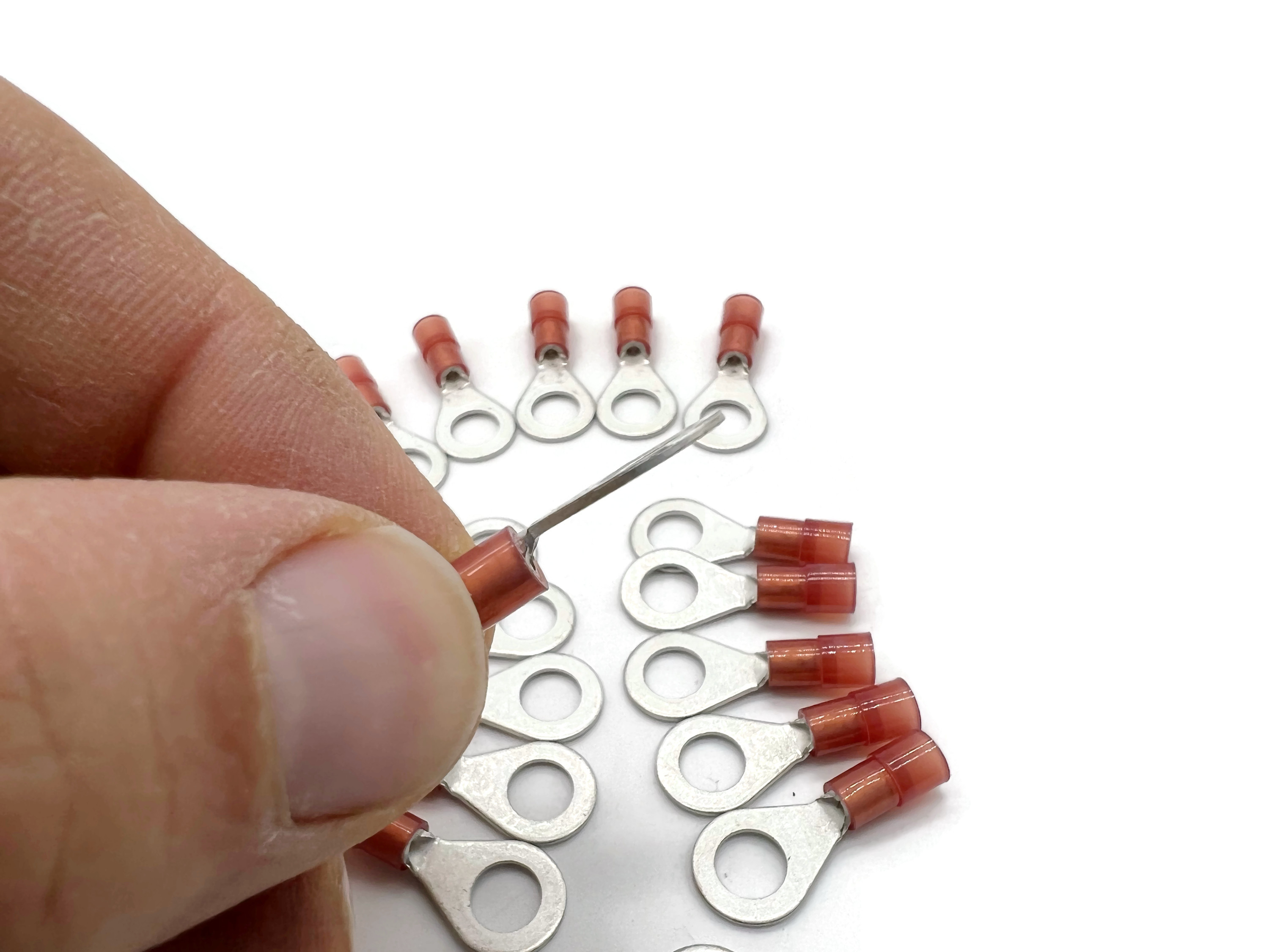 Kabelschuh 0,5mm2 bis 1,5mm2 M6 isoliert 20x Pressöse für Kabel Rot - Vorschau 3