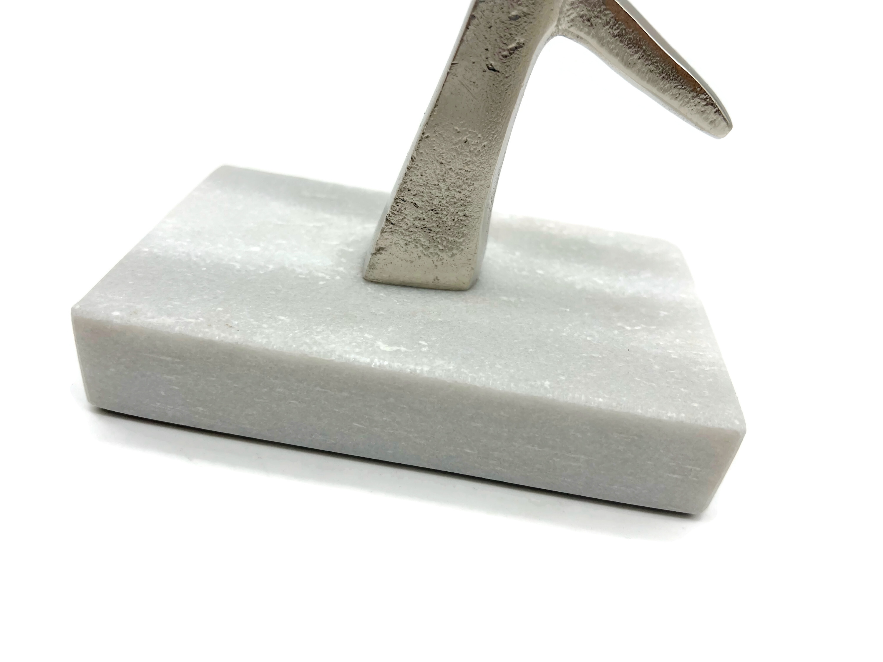 Aluminium kleines Herz Herzensangelegenheit auf Marmorsockel Skulptur 28 cm - Vorschau 4