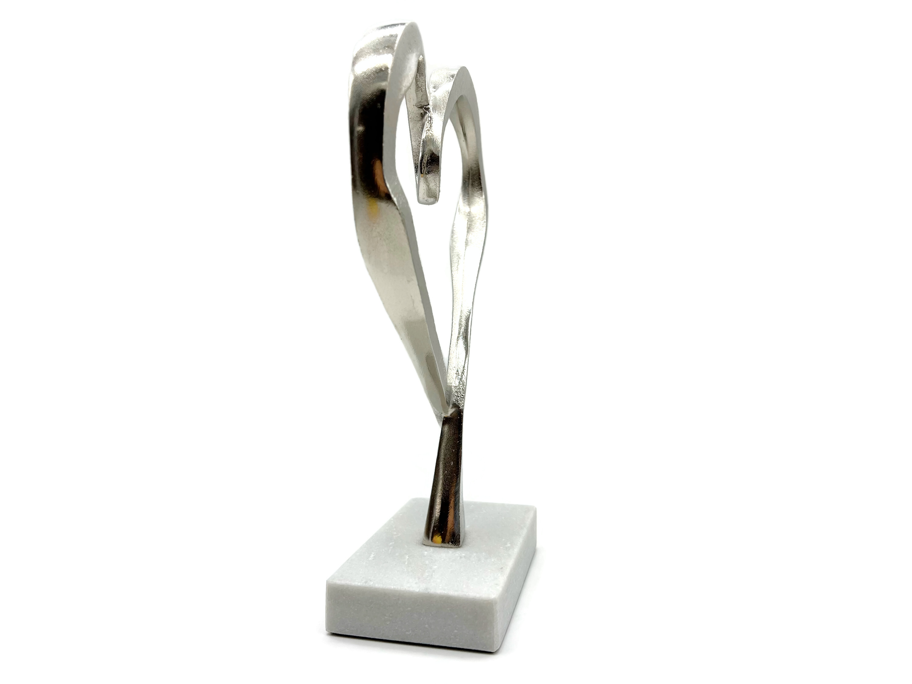 Aluminium kleines Herz Herzensangelegenheit auf Marmorsockel Skulptur 28 cm - Vorschau 5