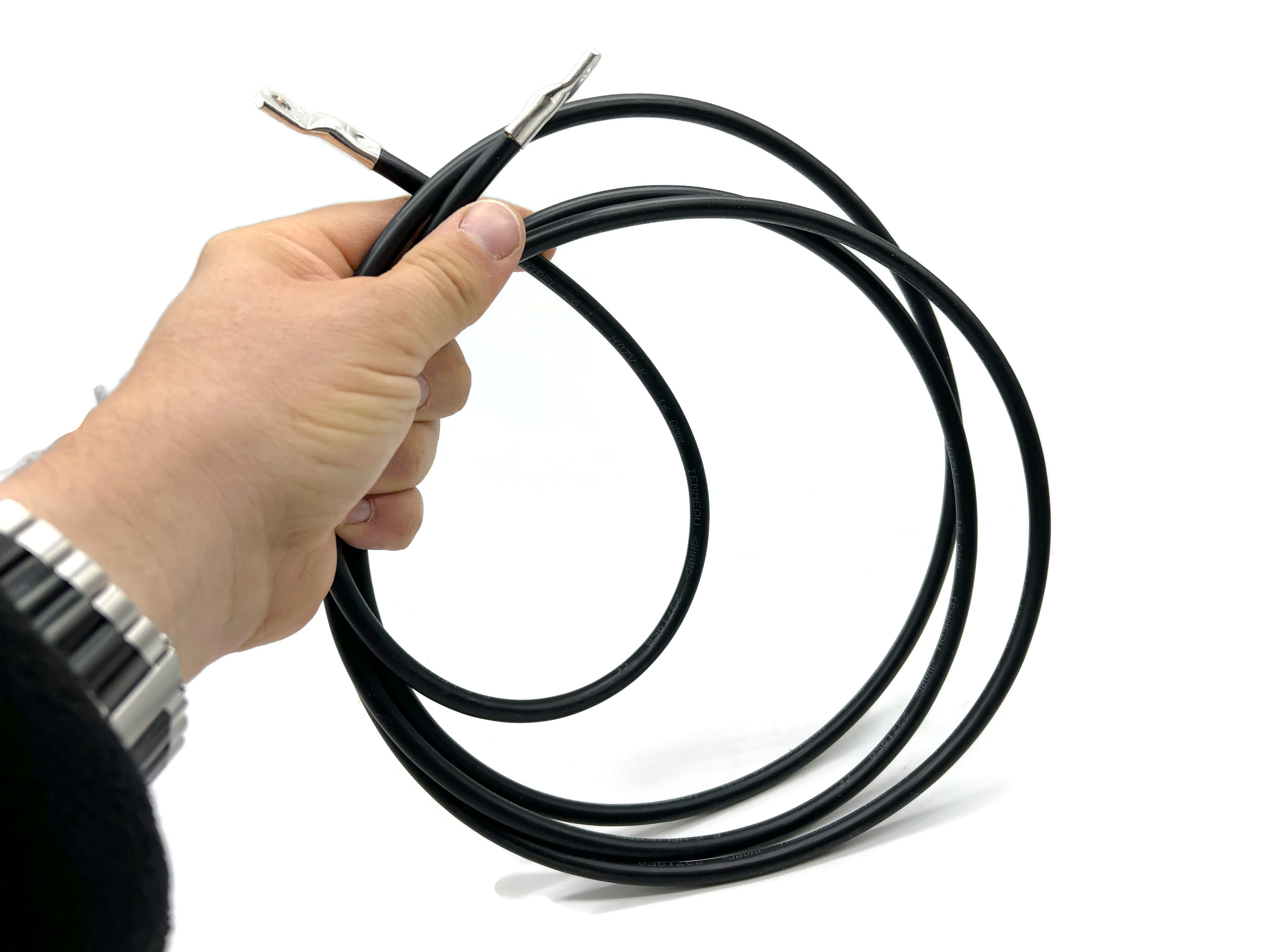 Batteriekabel 16 mm² 2,5m M5 Schwarz hohe Qualität flexibel bis 516 Watt 70 Grad - Vorschau 5
