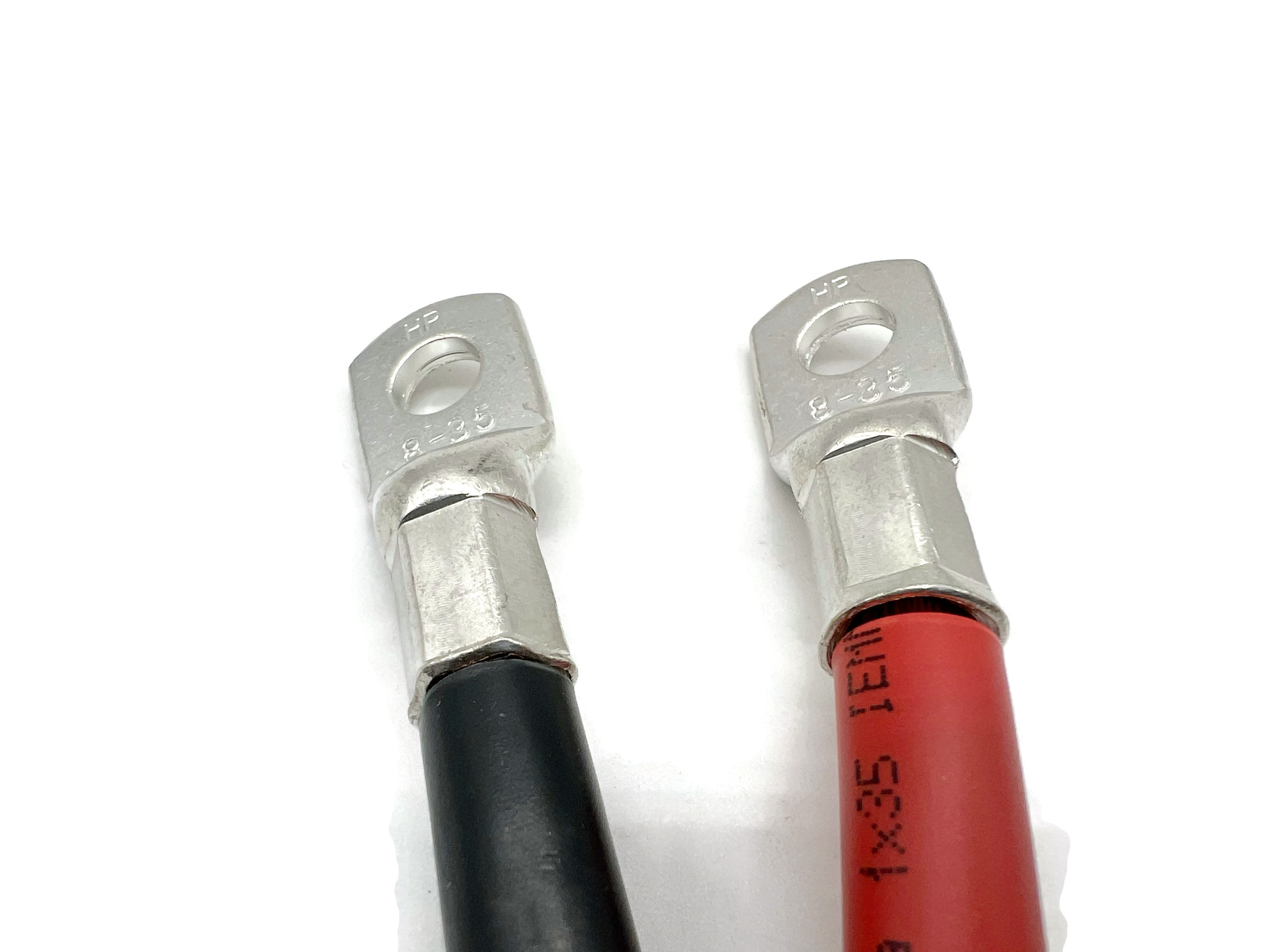 35mm² Batteriekabel Set 150cm M8 Kabelschuhe rot schwarz für Autos Boote Motorräder - Vorschau 5