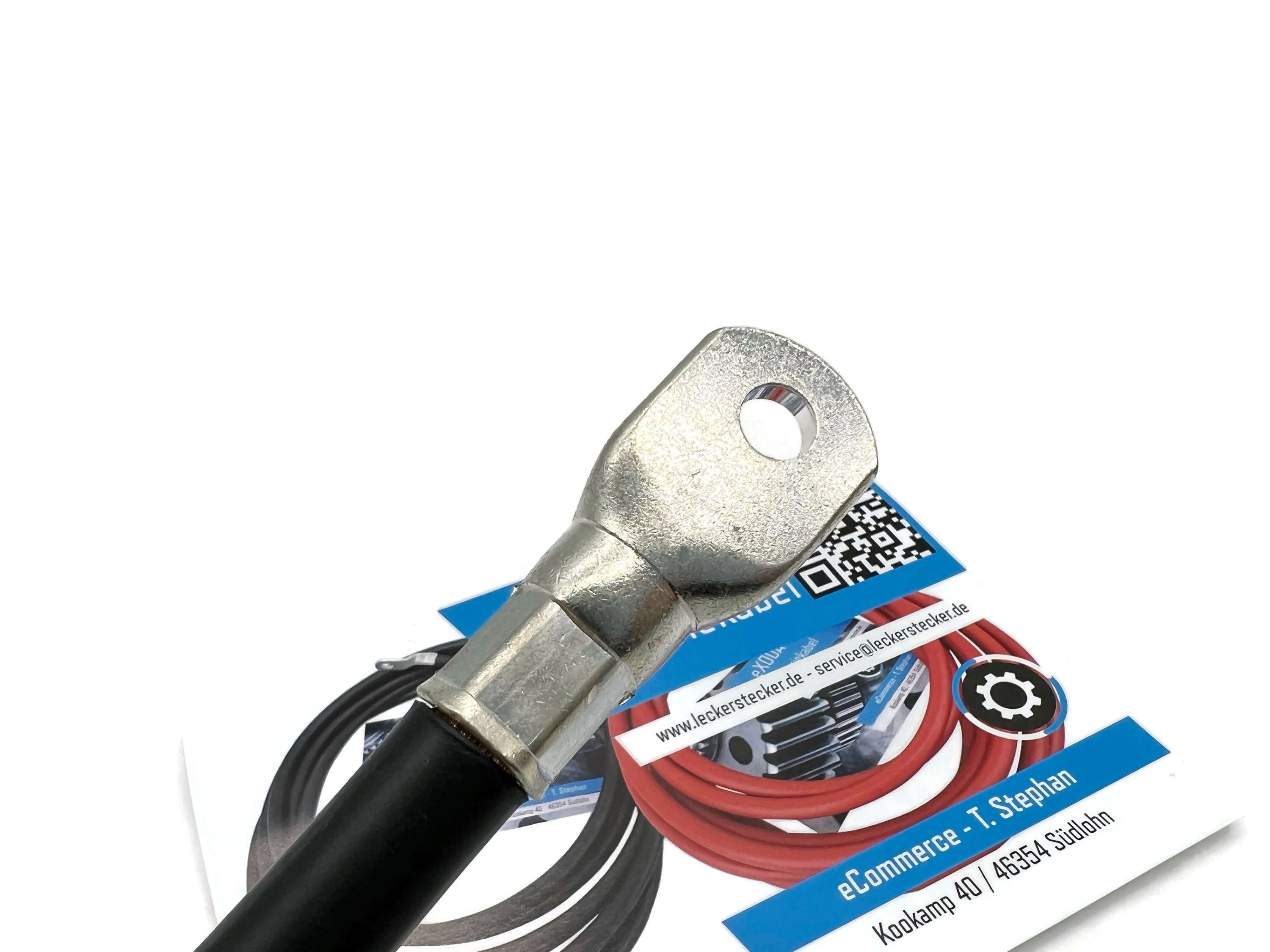 70 mm² Batteriekabel 20cm M8 Schwarz flexibel für Auto Boot Motorrad hitzebeständig - Vorschau 5