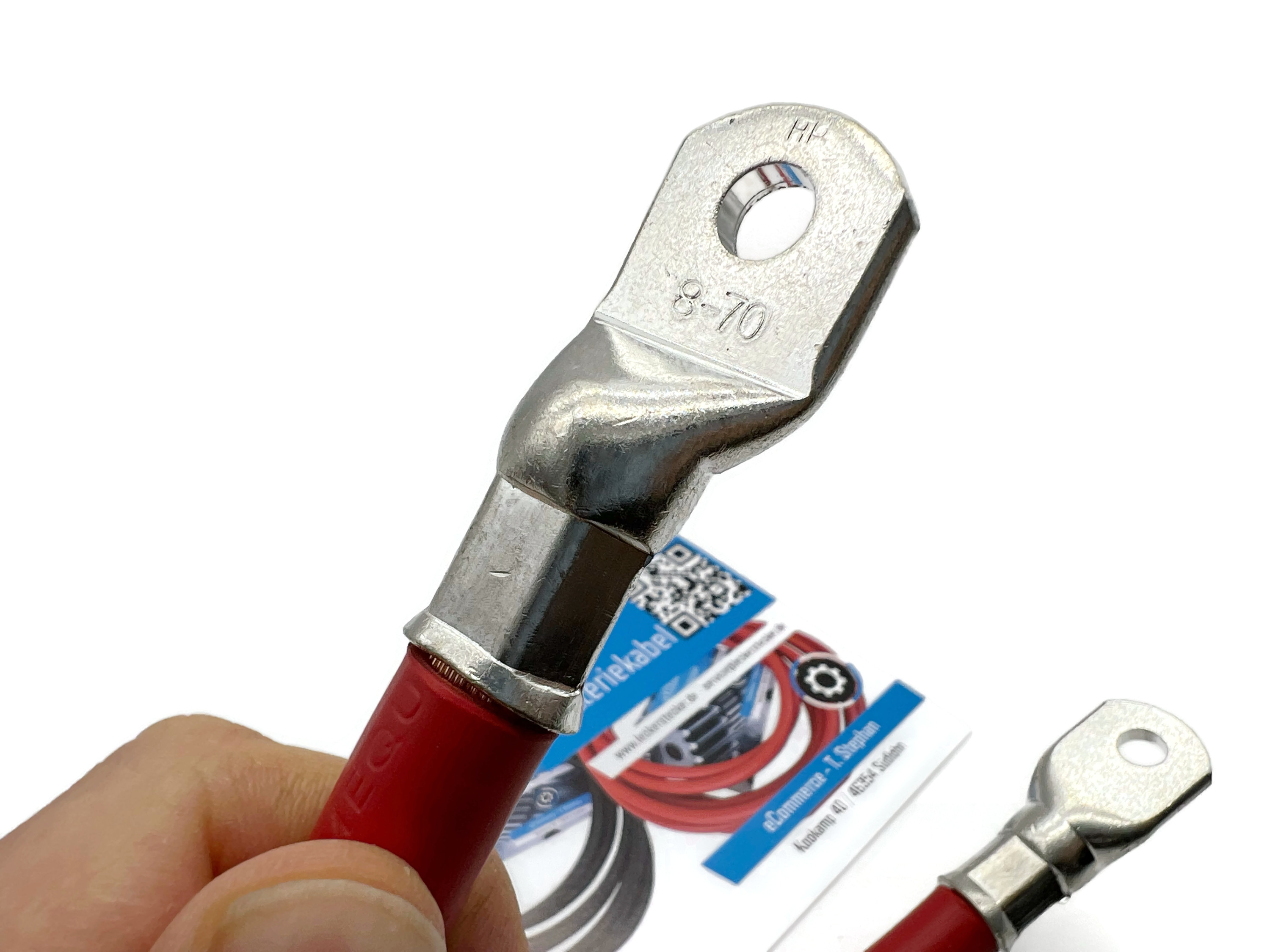 70 mm² Batteriekabel 30cm M8 Rot mit Kabelschuhen für Auto Boot Motorrad 18816W 1568A 12V - Vorschau 3