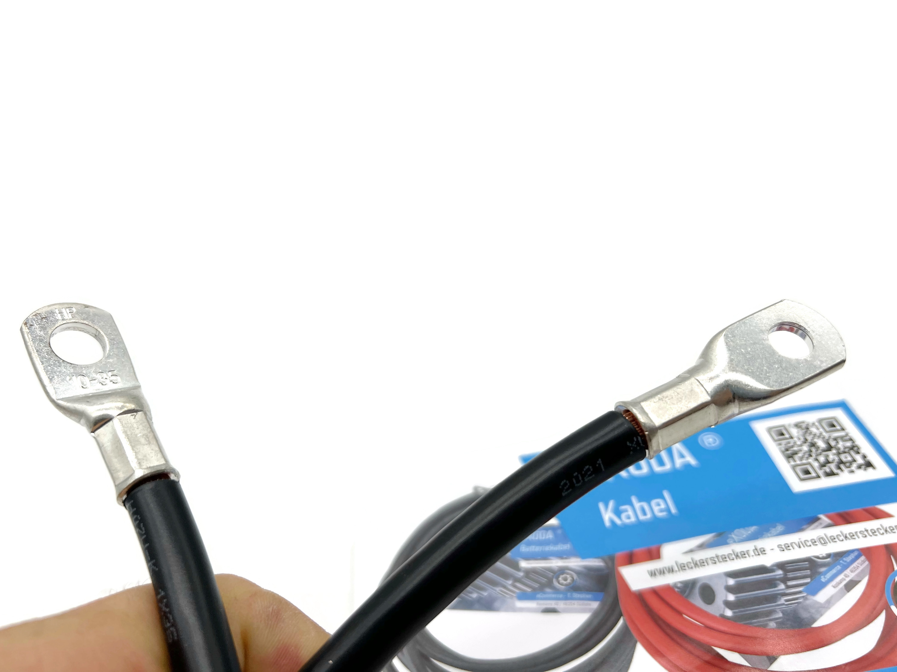 Batteriekabel 35 mm² 50cm M8 M10 Schwarz flexibles Kabel 5645 Watt 12V für Auto Boot Motorrad - Vorschau 5