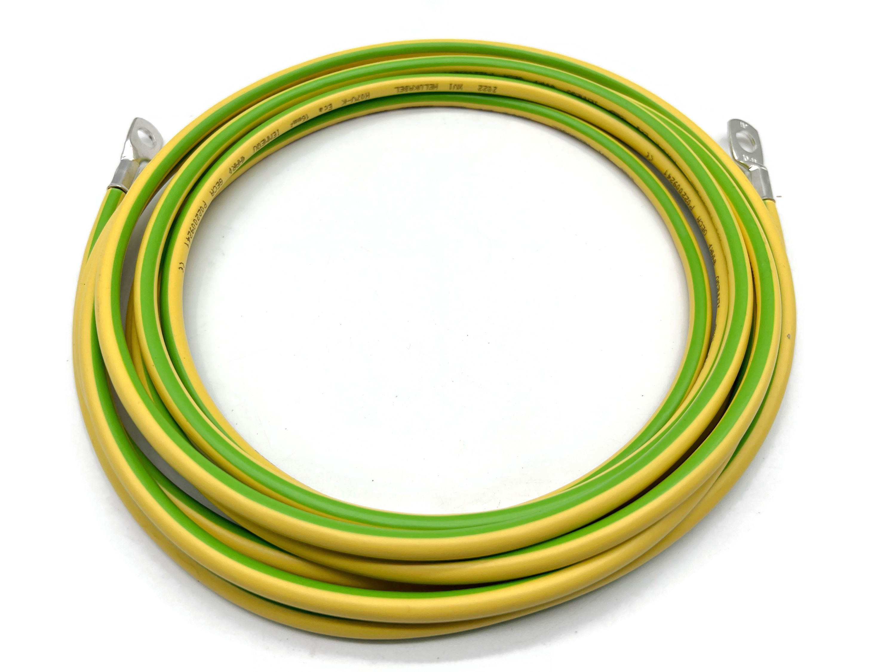 Exoda Batteriekabel 16 mm² 5m mit M10 M8 Kabelschuhen Grün/Gelb für Auto Boot Motorrad - Vorschau 2