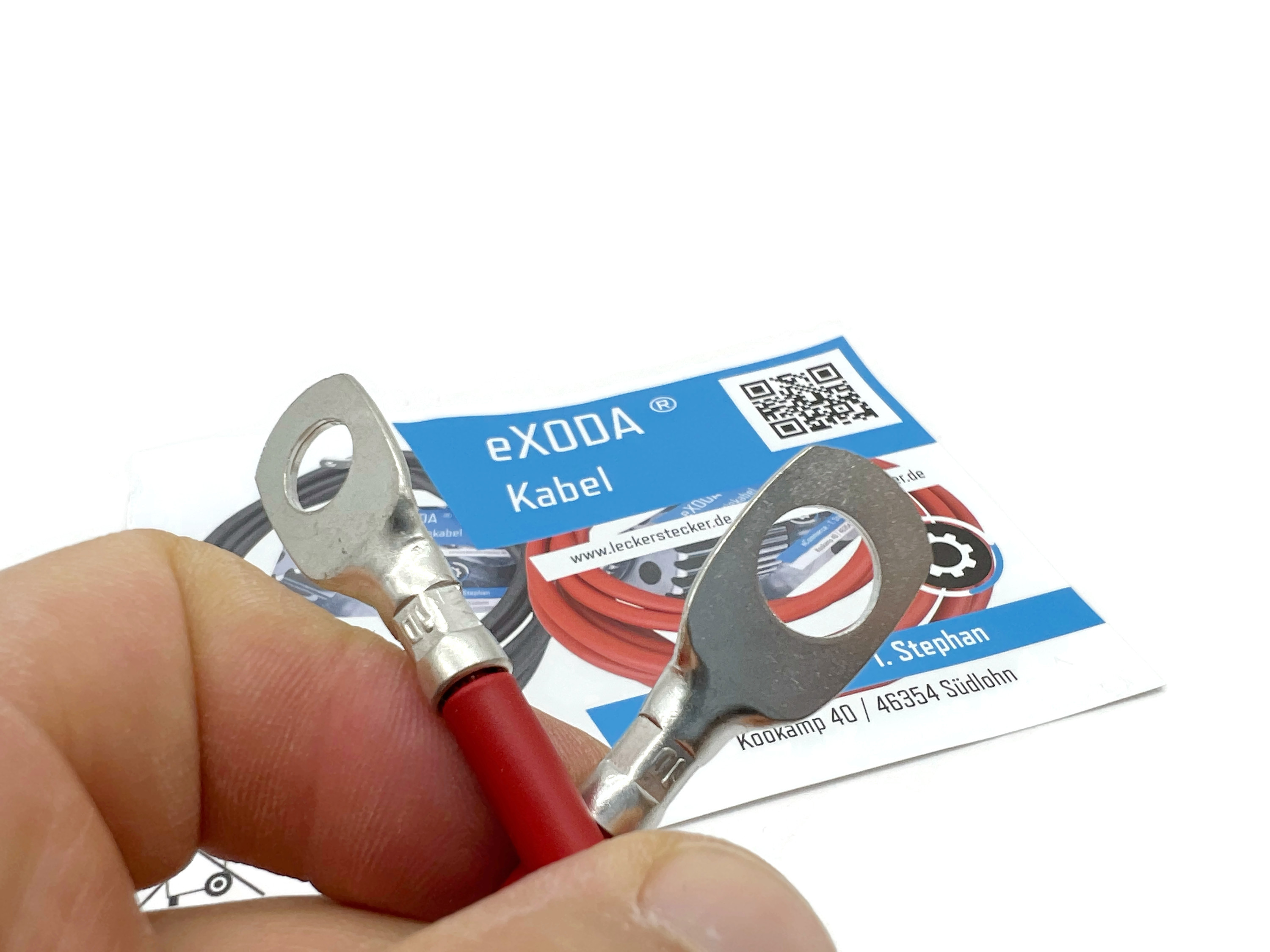 Batteriekabel 10 mm² 20cm Kabelschuhe M8 und M10 Rot - Vorschau 6