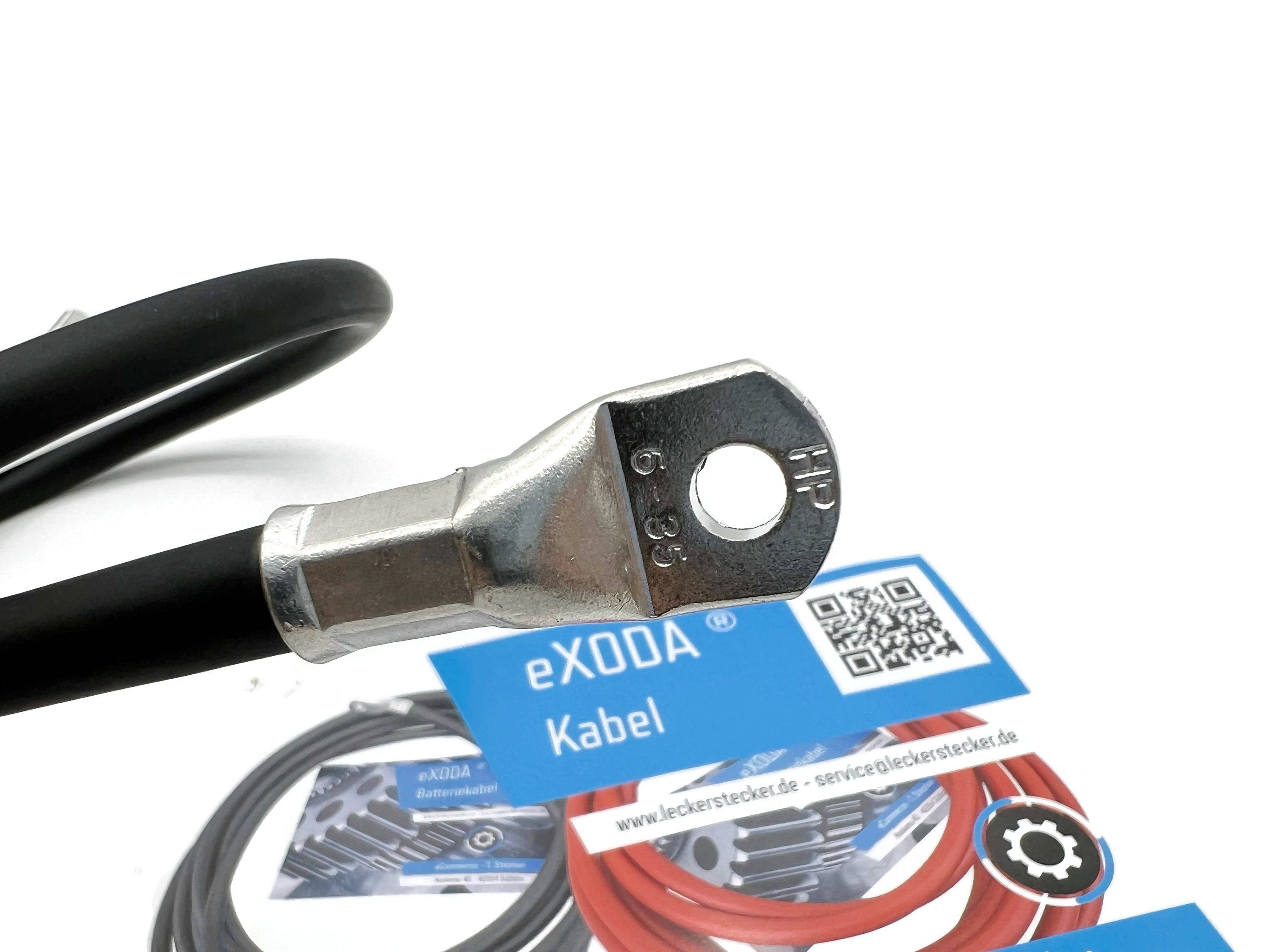 Batteriekabel 35 mm² 75cm mit Kabelschuhen M6 Schwarz - Vorschau 3
