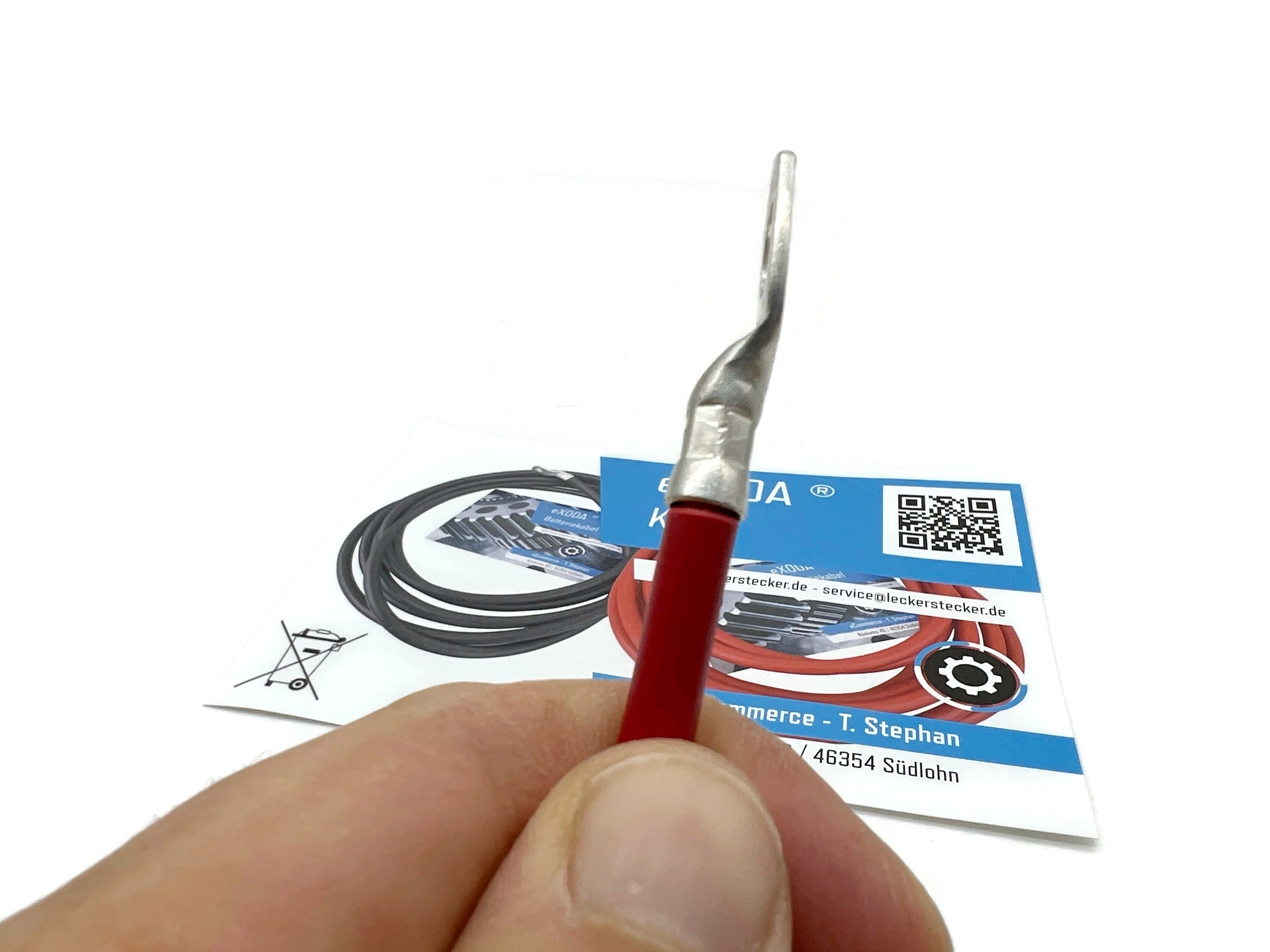 Batteriekabel 10 mm² 30cm mit Kabelschuhen M8 Rot Kabel - Vorschau 3