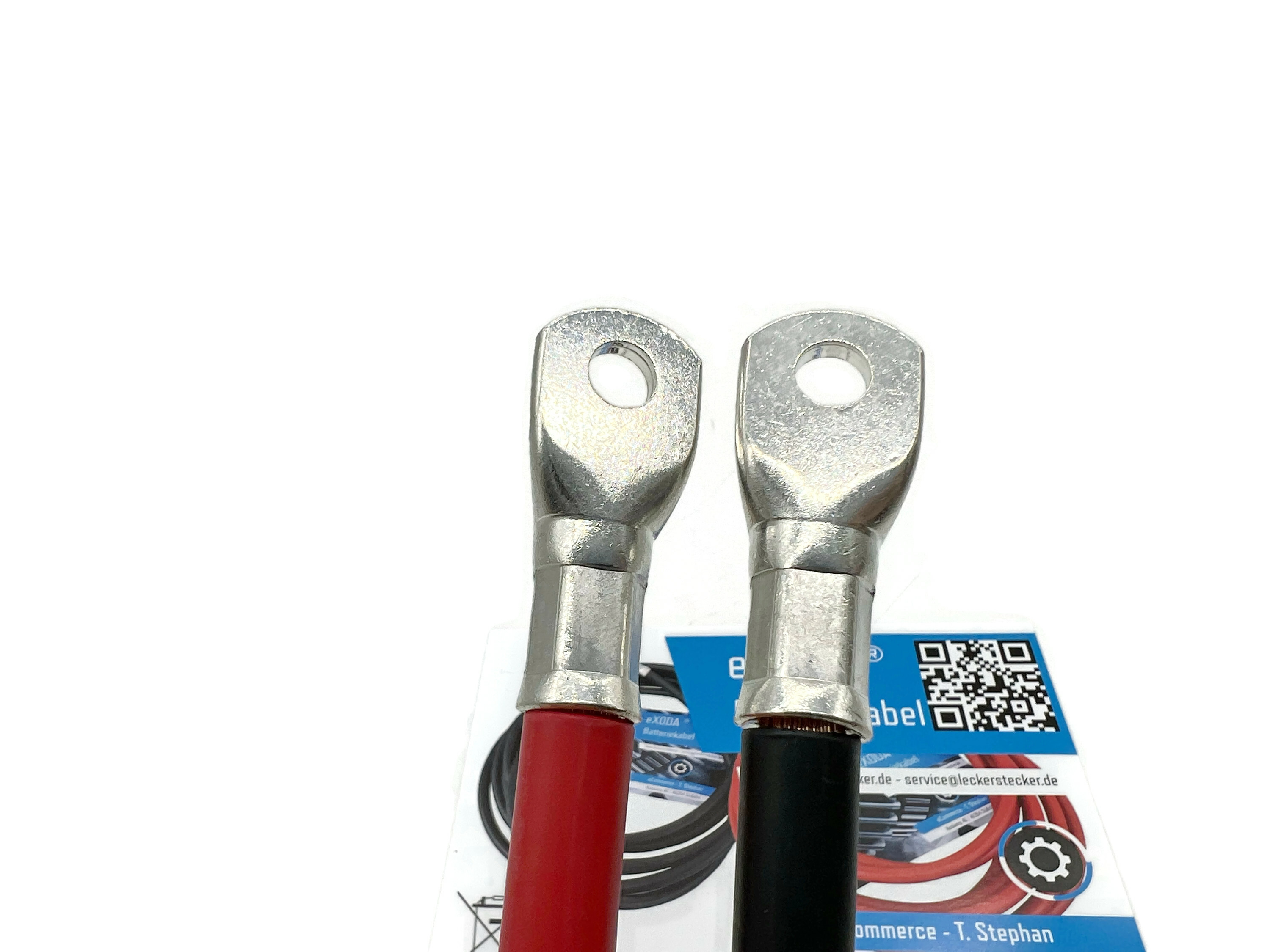 Batteriekabel Set 50 mm² 20cm M8 Kabelschuhen rot schwarz flexibel für Auto Boot Motorrad - Vorschau 5