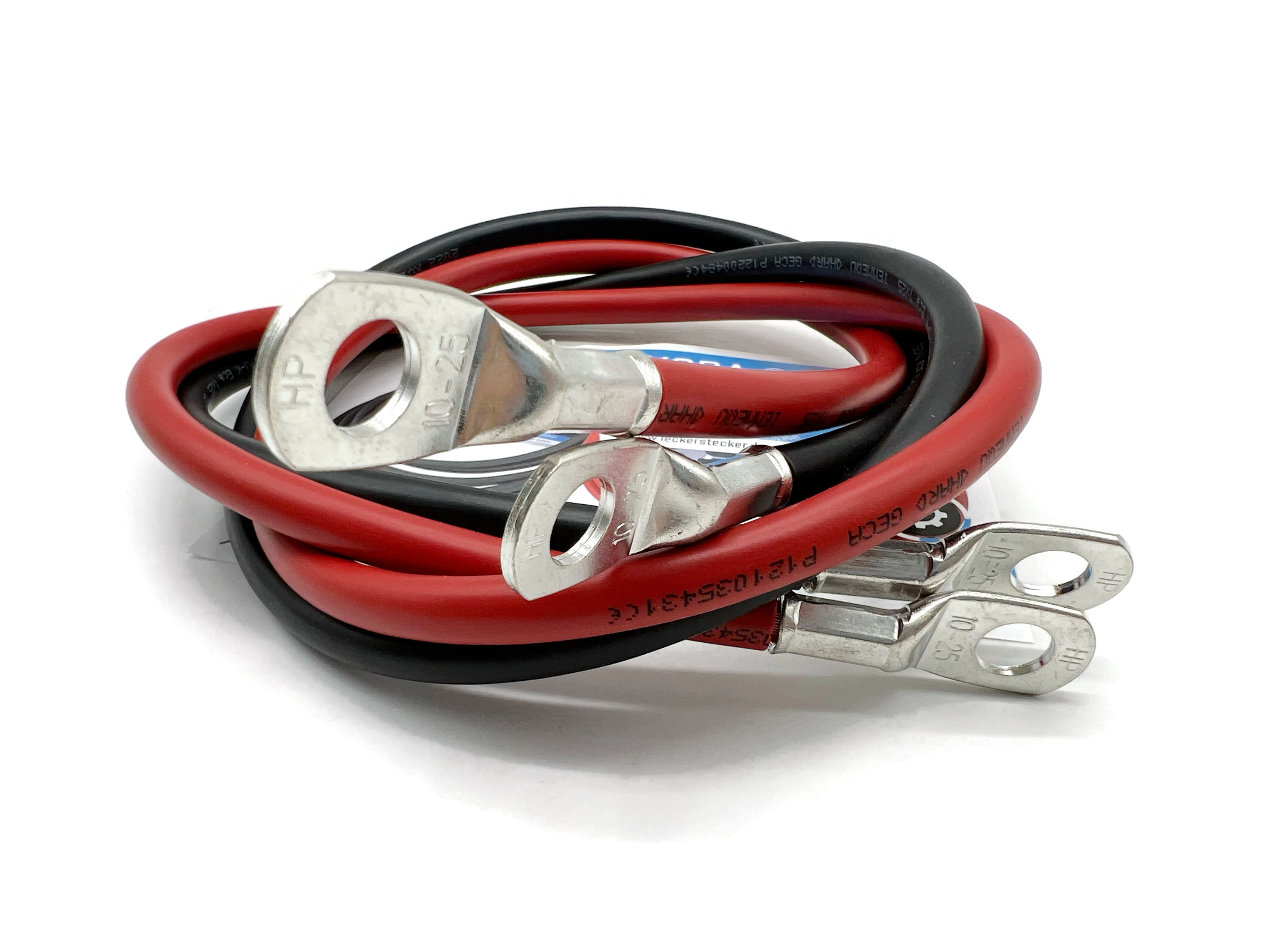 Batteriekabel Set 25 mm² 1m M10 Kabelschuhen rot schwarz flexibel robust bis 2016 Watt - Vorschau 6