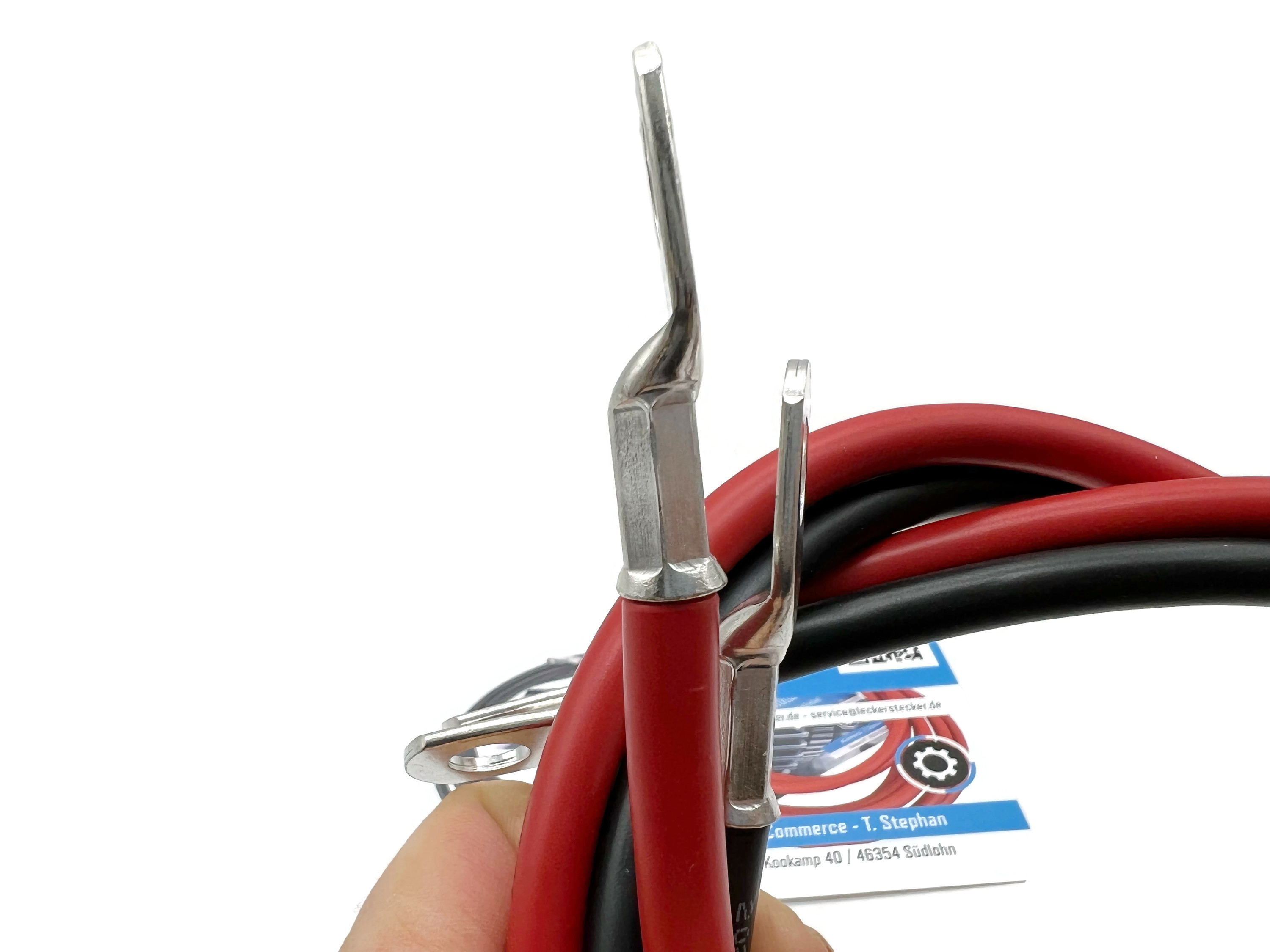 Batteriekabel Set 25 mm² 1m M10 Kabelschuhen rot schwarz flexibel robust bis 2016 Watt - Vorschau 4