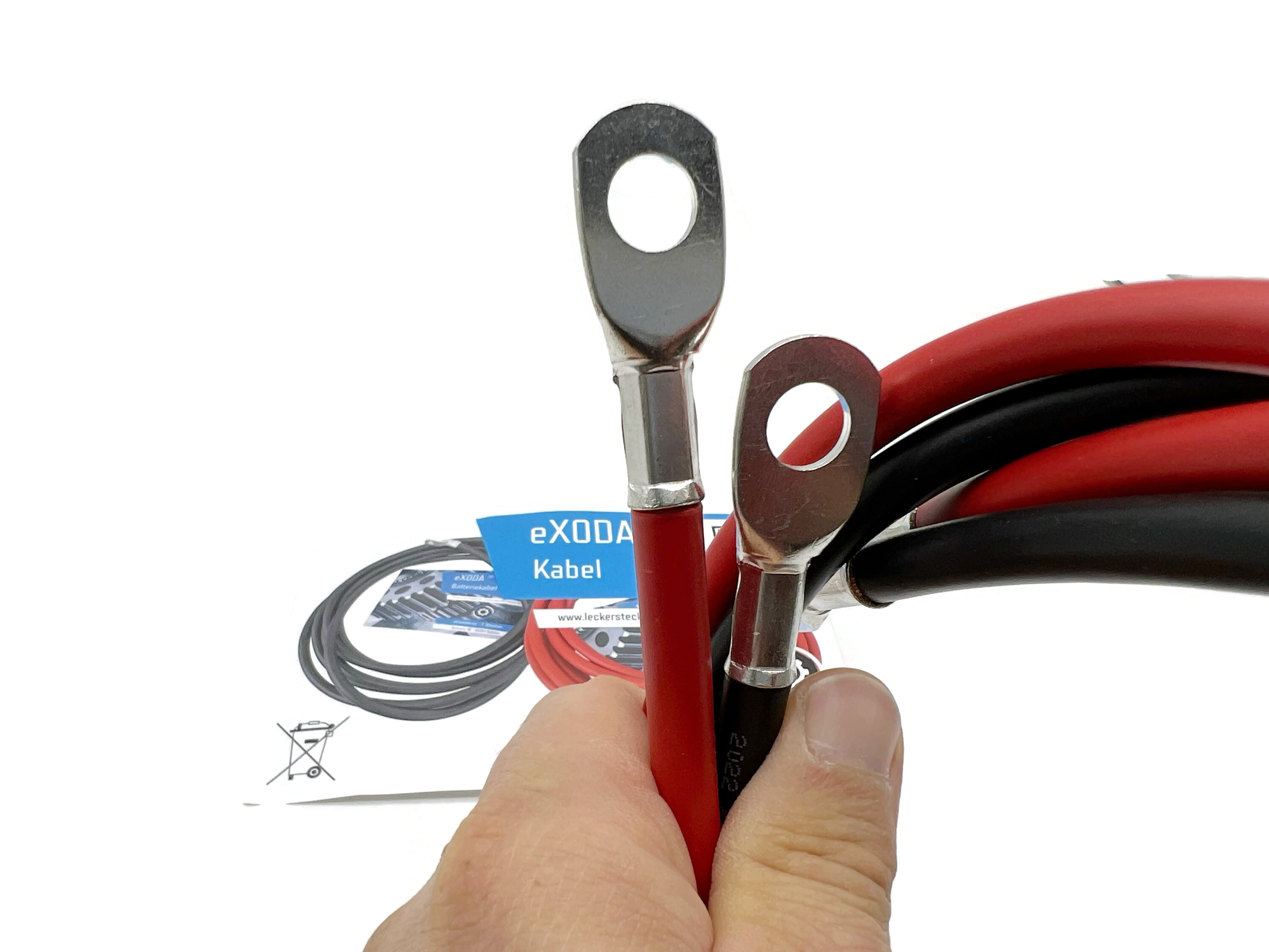 Batteriekabel Set 25 mm² 1m M10 Kabelschuhen rot schwarz flexibel robust bis 2016 Watt - Vorschau 5