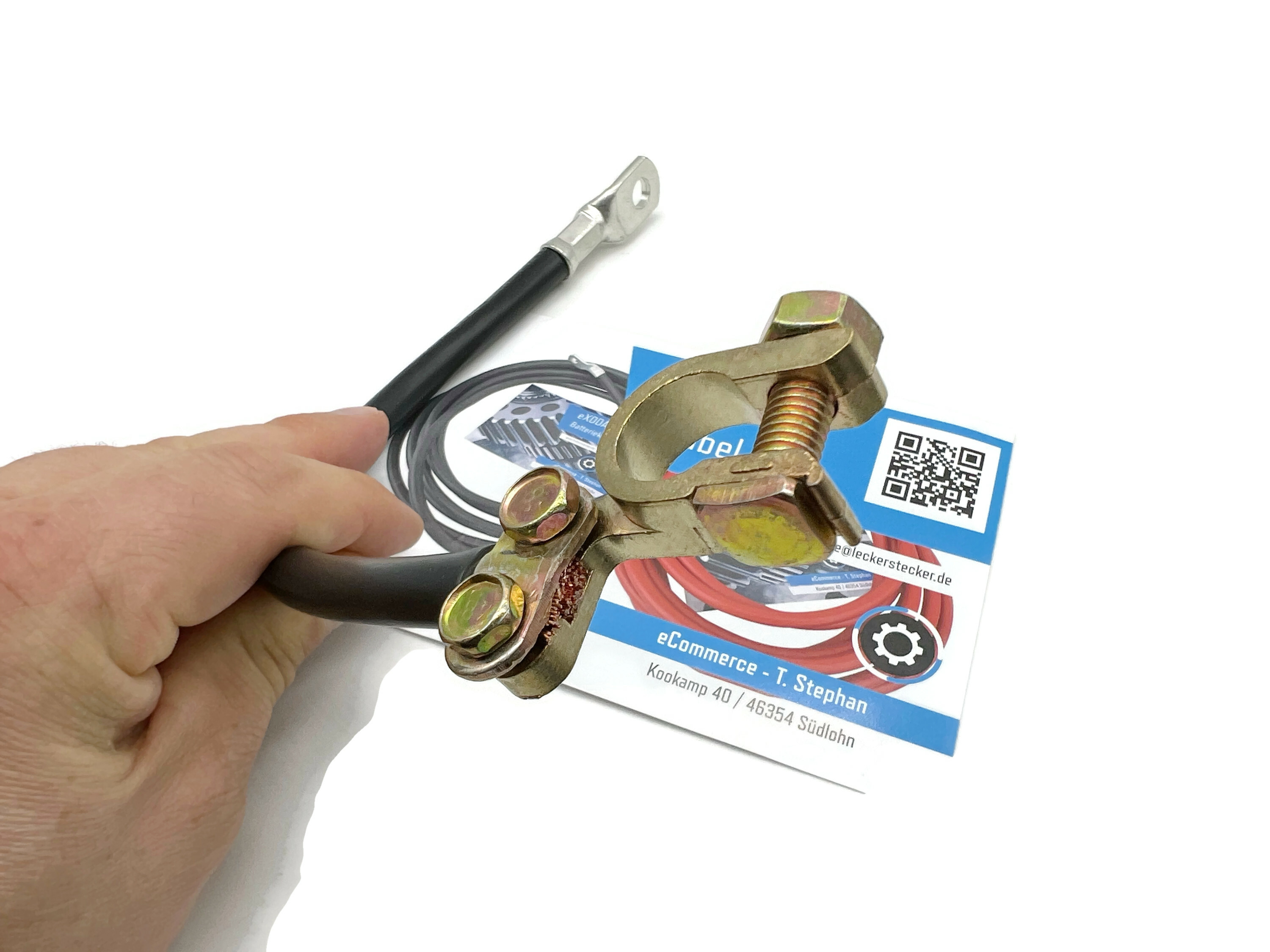 Exoda Batteriekabel 35 mm² 25cm mit M8 Kabelschuhen Schwarz für Auto Boot Motorrad - Vorschau 7