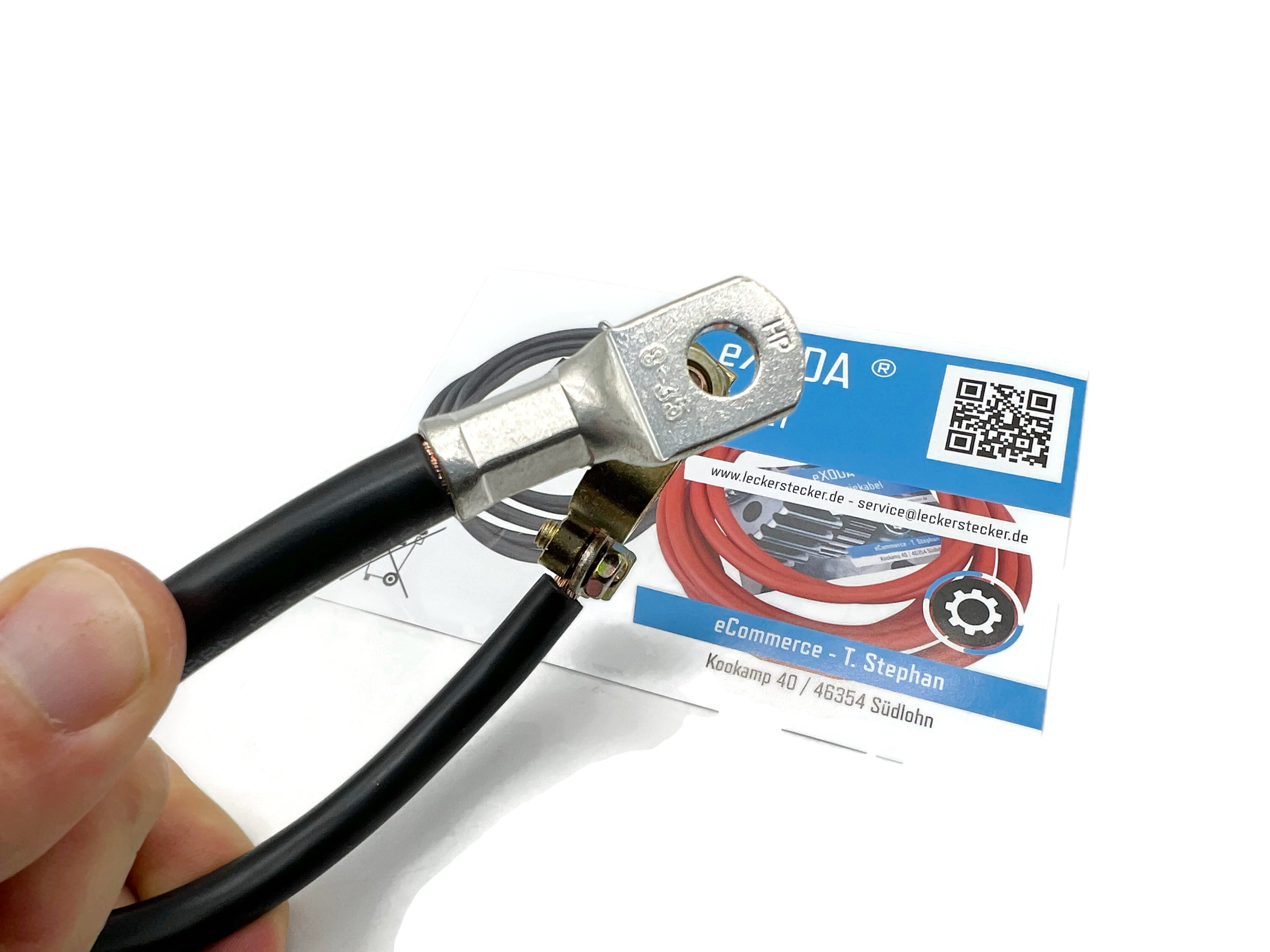 Exoda Batteriekabel 35 mm² 25cm mit M8 Kabelschuhen Schwarz für Auto Boot Motorrad - Vorschau 4