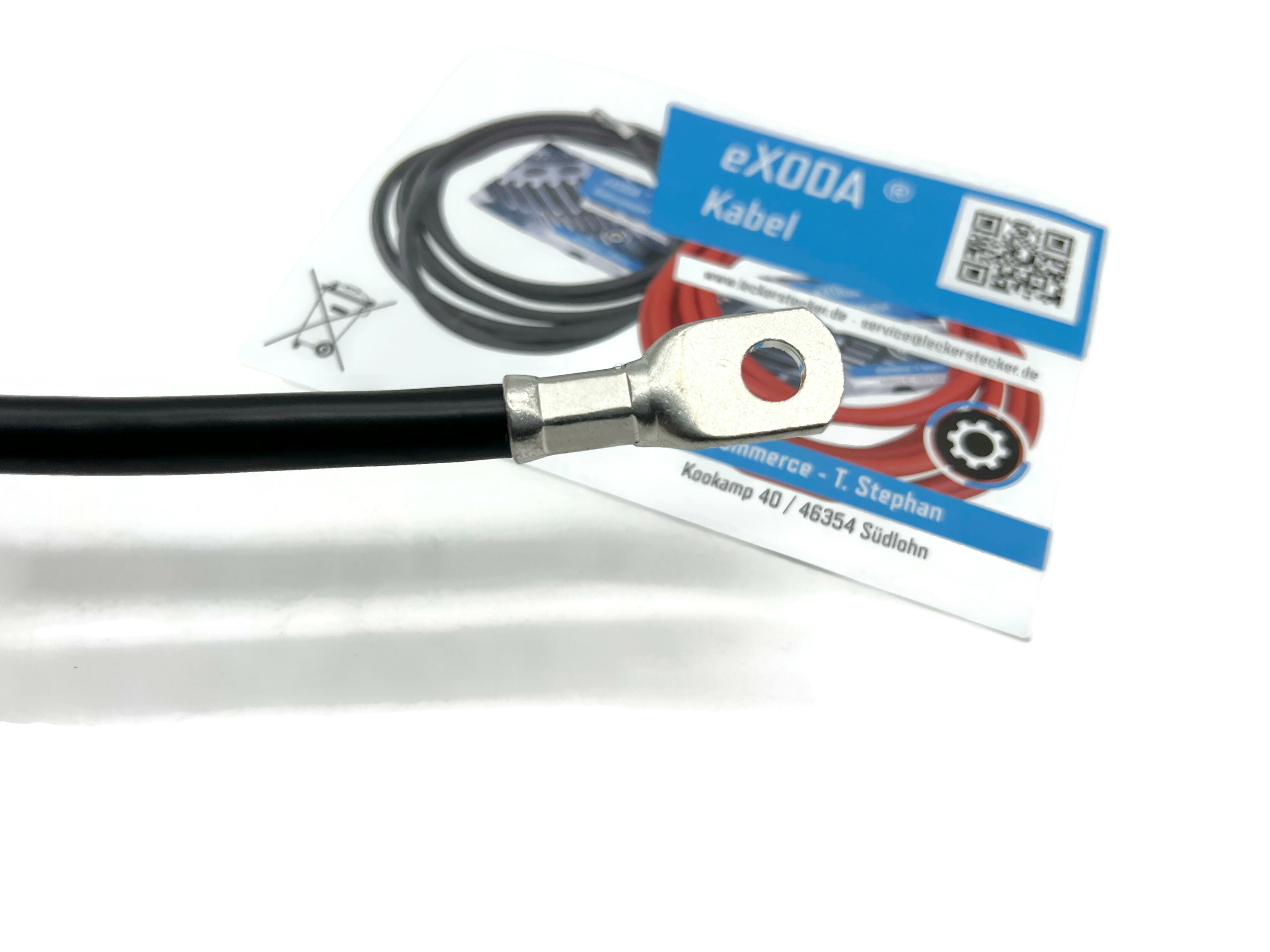 Exoda Batteriekabel 35 mm² 25cm mit M8 Kabelschuhen Schwarz für Auto Boot Motorrad - Vorschau 6
