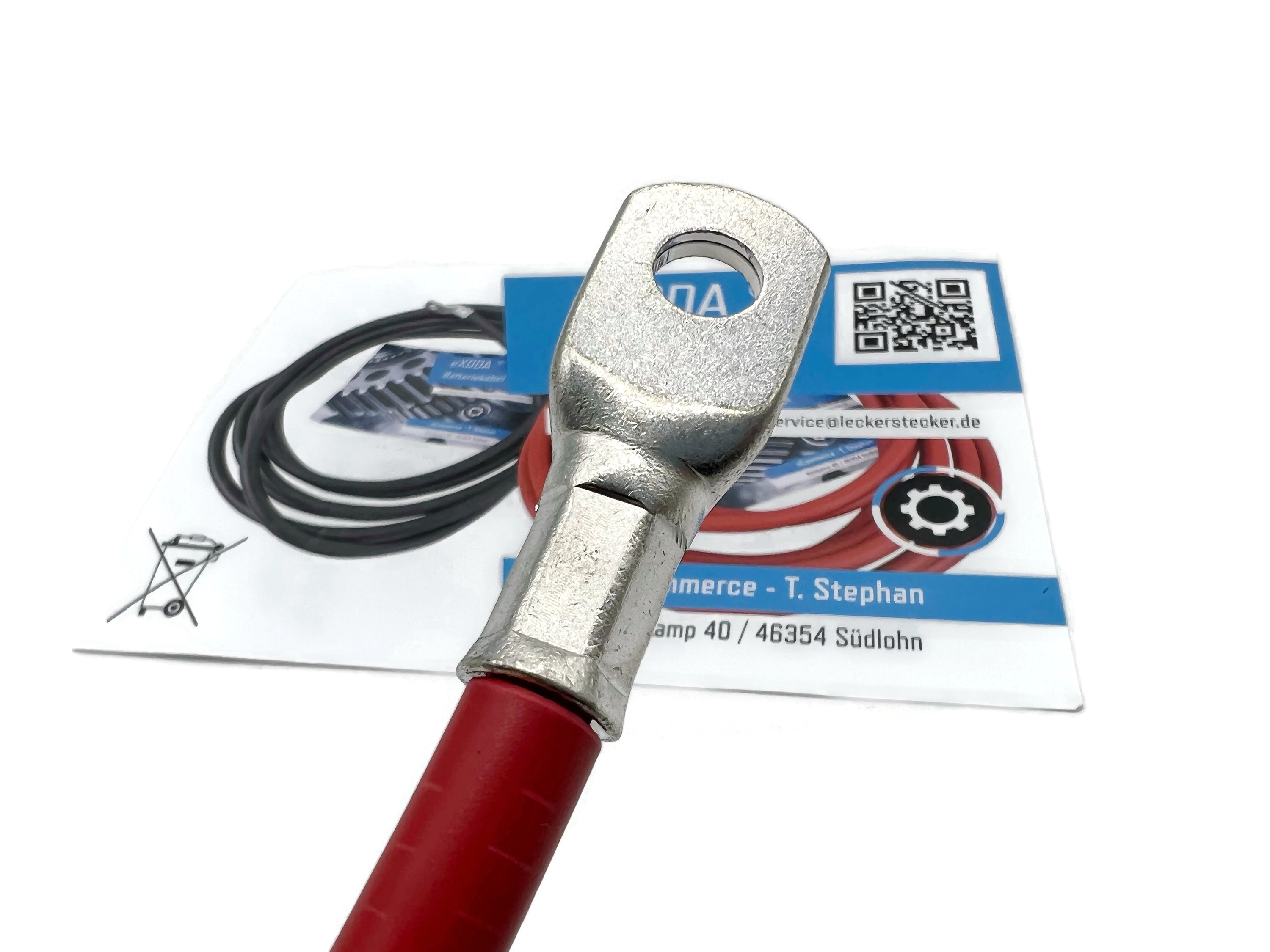 Batteriekabel Rot 35 mm² 25cm M8 Kabelschuh flexible Stromübertragung temperaturbeständig - Vorschau 2