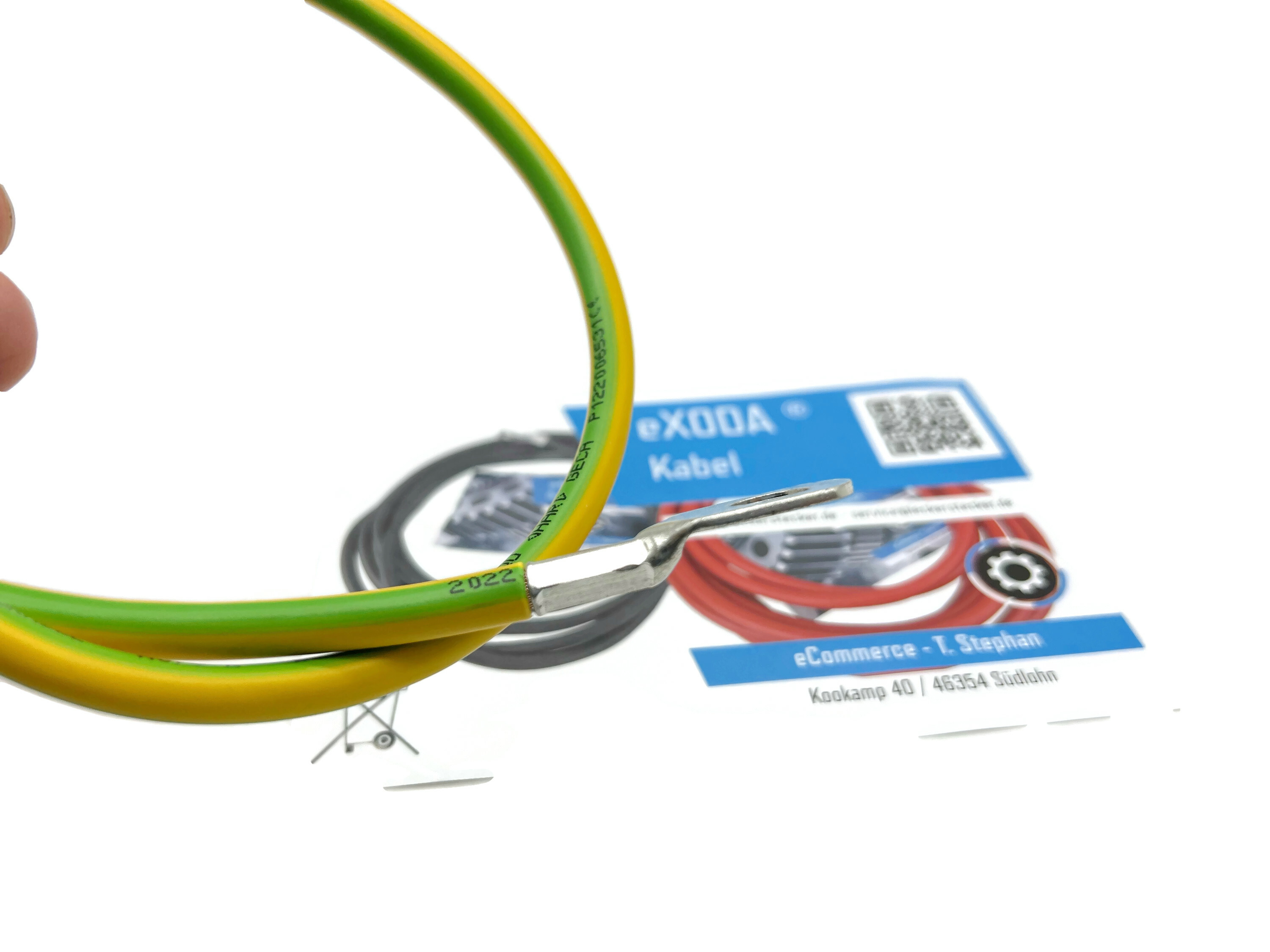 Erdungskabel 60 cm Erdungsleitung 16 mm² grün/gelb M12 flexibles Kabel H07V-K Standard - Vorschau 4