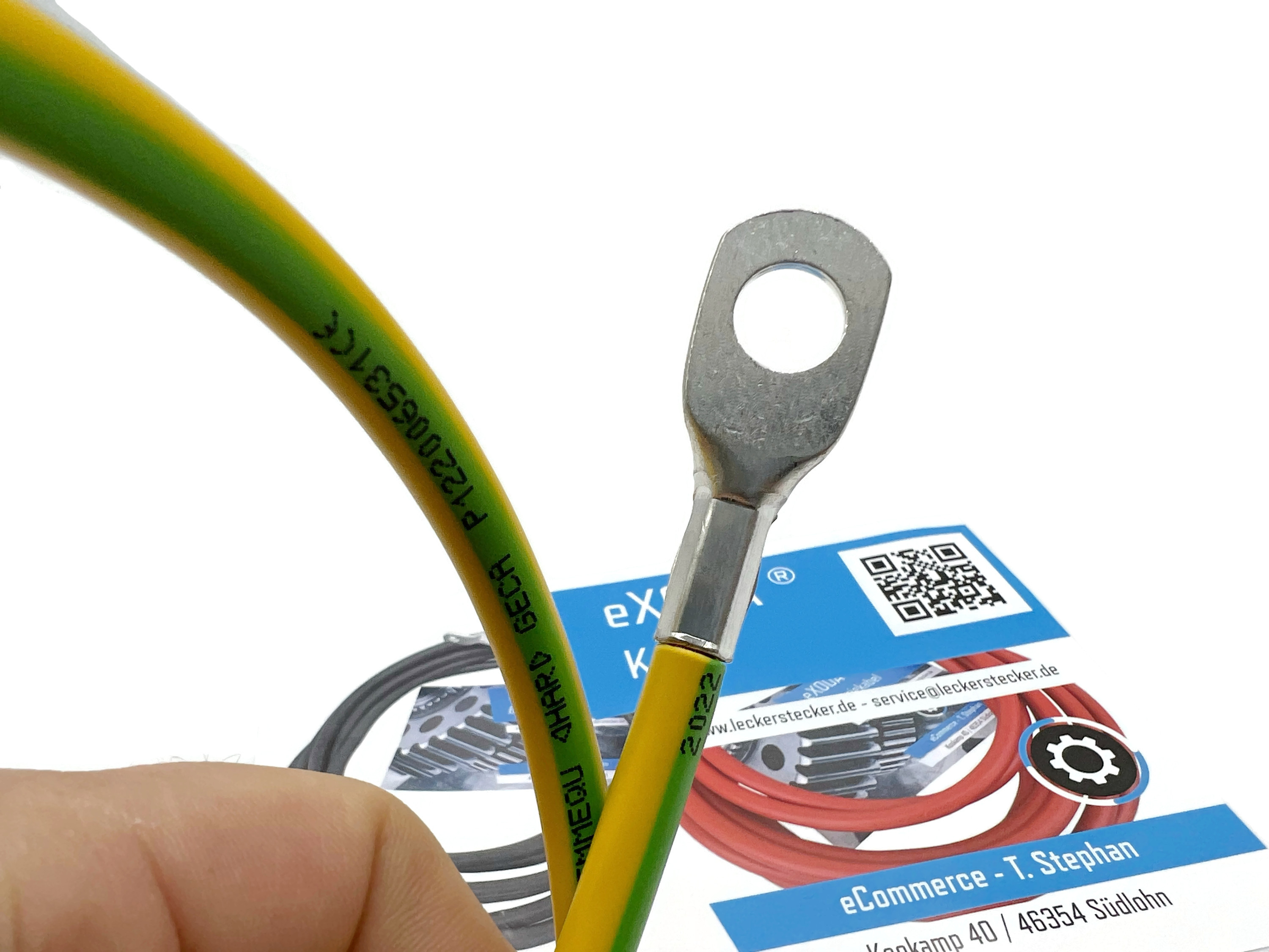 Erdungskabel 60 cm Erdungsleitung 16 mm² grün/gelb M12 flexibles Kabel H07V-K Standard - Vorschau 2