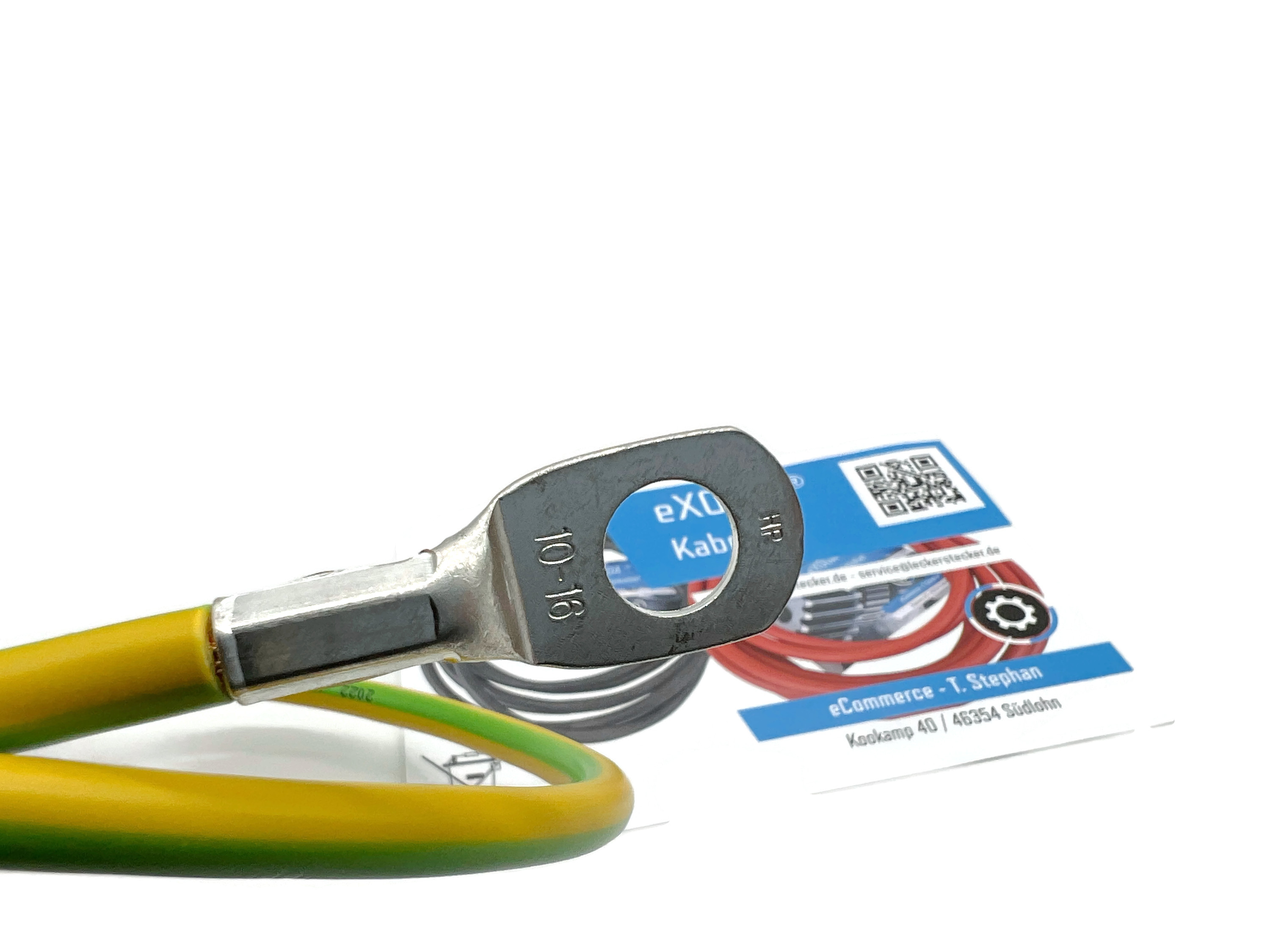 Erdungskabel 60 cm Erdungsleitung 16 mm² grün/gelb M12 flexibles Kabel H07V-K Standard - Vorschau 3