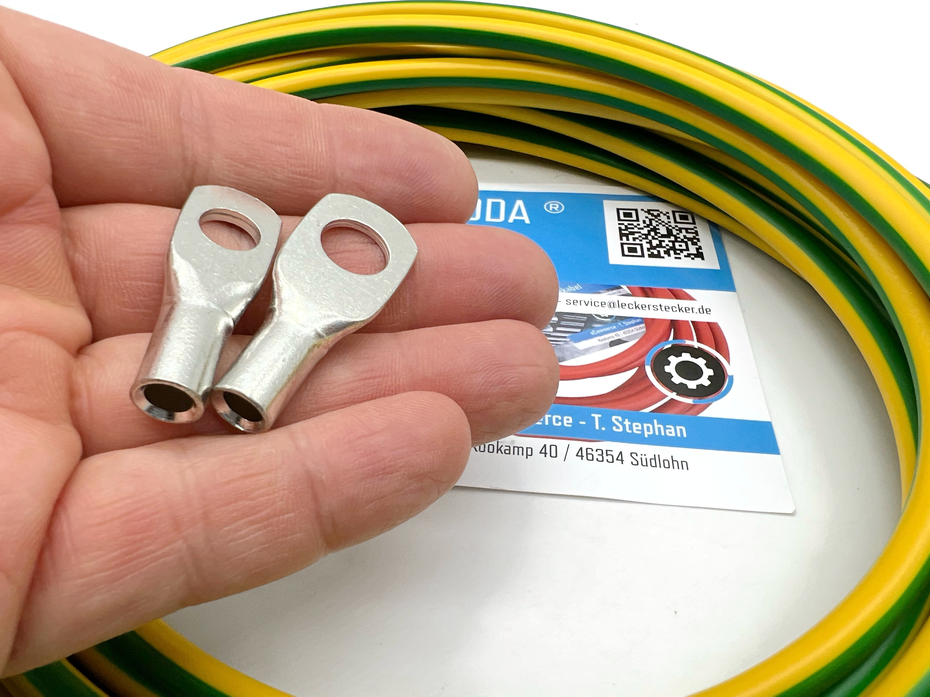 10m Erdungskabel 16 mm² Grün-Gelb M8 M10 PVC Kabel für Kreuzerder Staberder - Vorschau 4