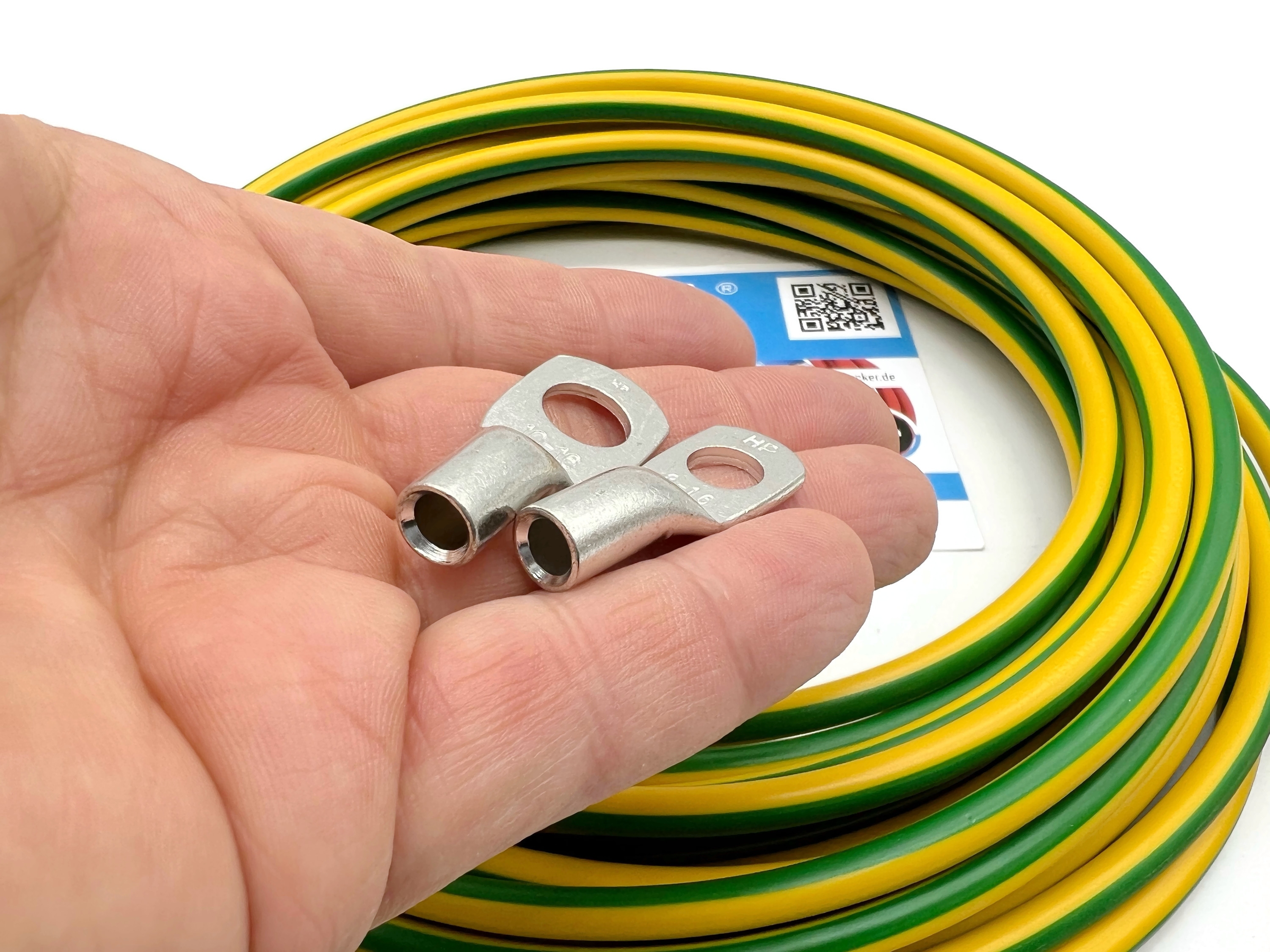 10m Erdungskabel 16 mm² Grün-Gelb M8 M10 PVC Kabel für Kreuzerder Staberder - Vorschau 2