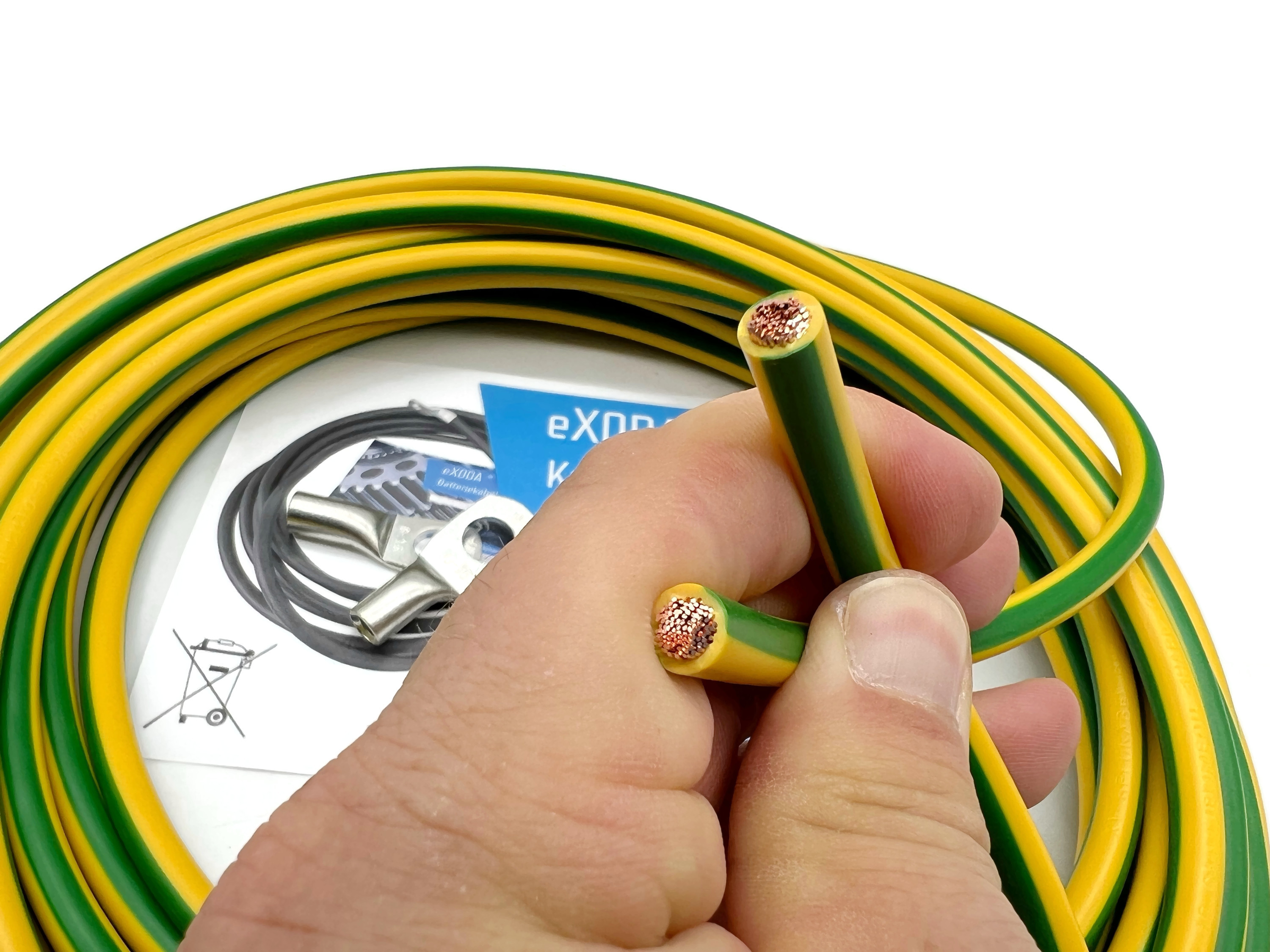 10m Erdungskabel 16 mm² Grün-Gelb M8 M10 PVC Kabel für Kreuzerder Staberder - Vorschau 3