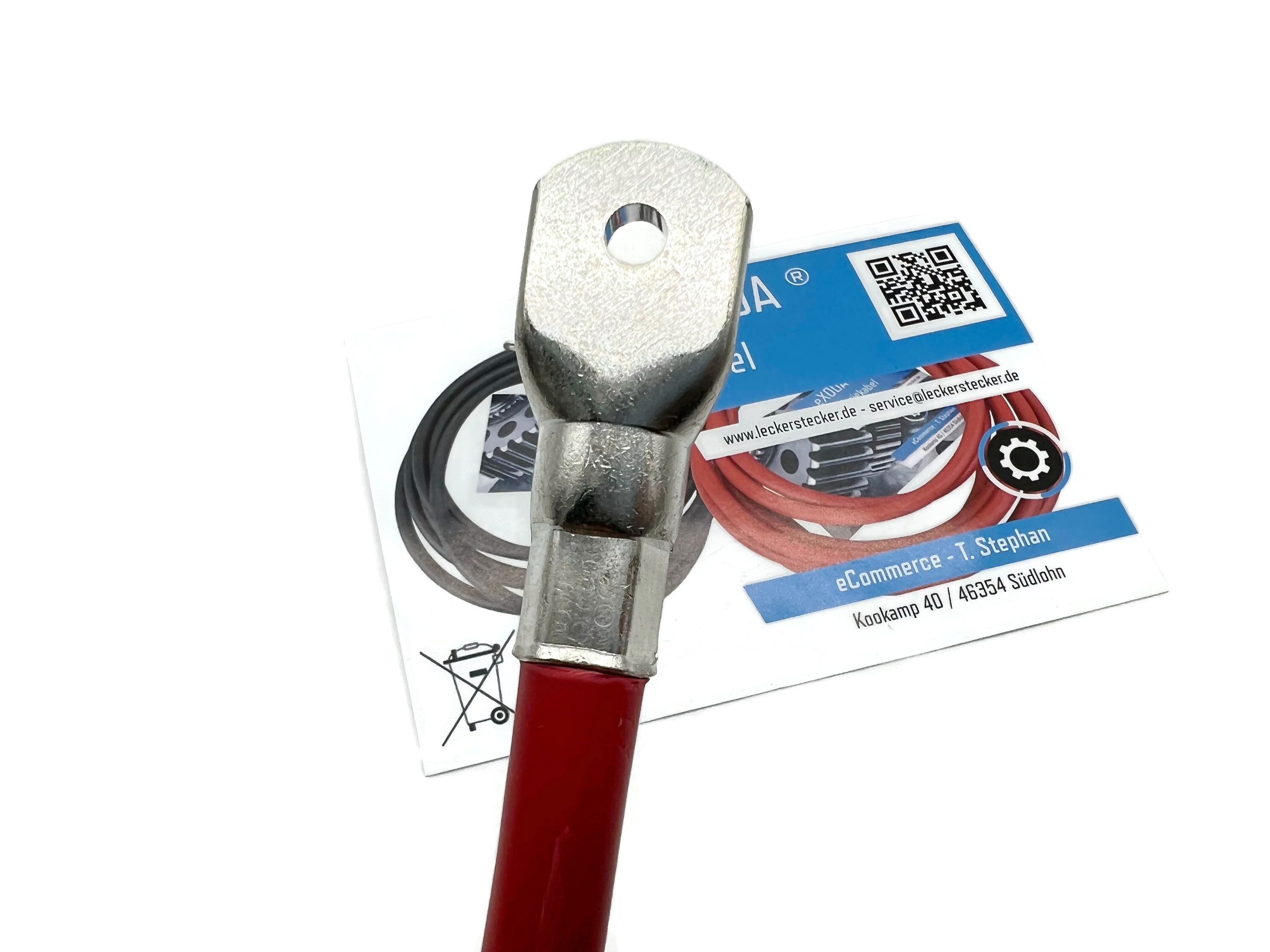 Batteriekabel 70 mm² 50cm M6 und M8 Rot für Auto Boot Motorrad hochwertig flexibel - Vorschau 4