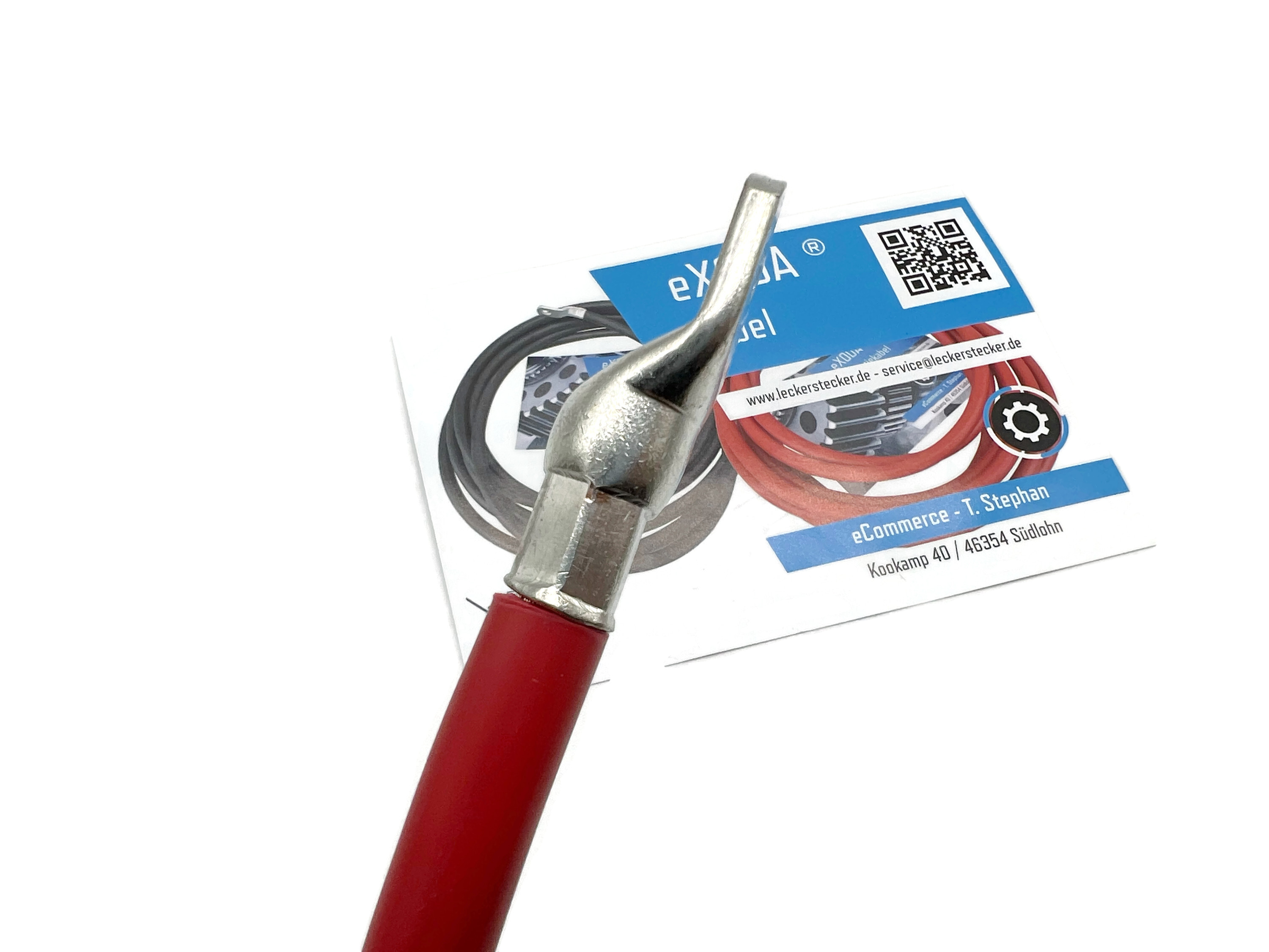Batteriekabel 70 mm² 50cm M6 und M8 Rot für Auto Boot Motorrad hochwertig flexibel - Vorschau 3