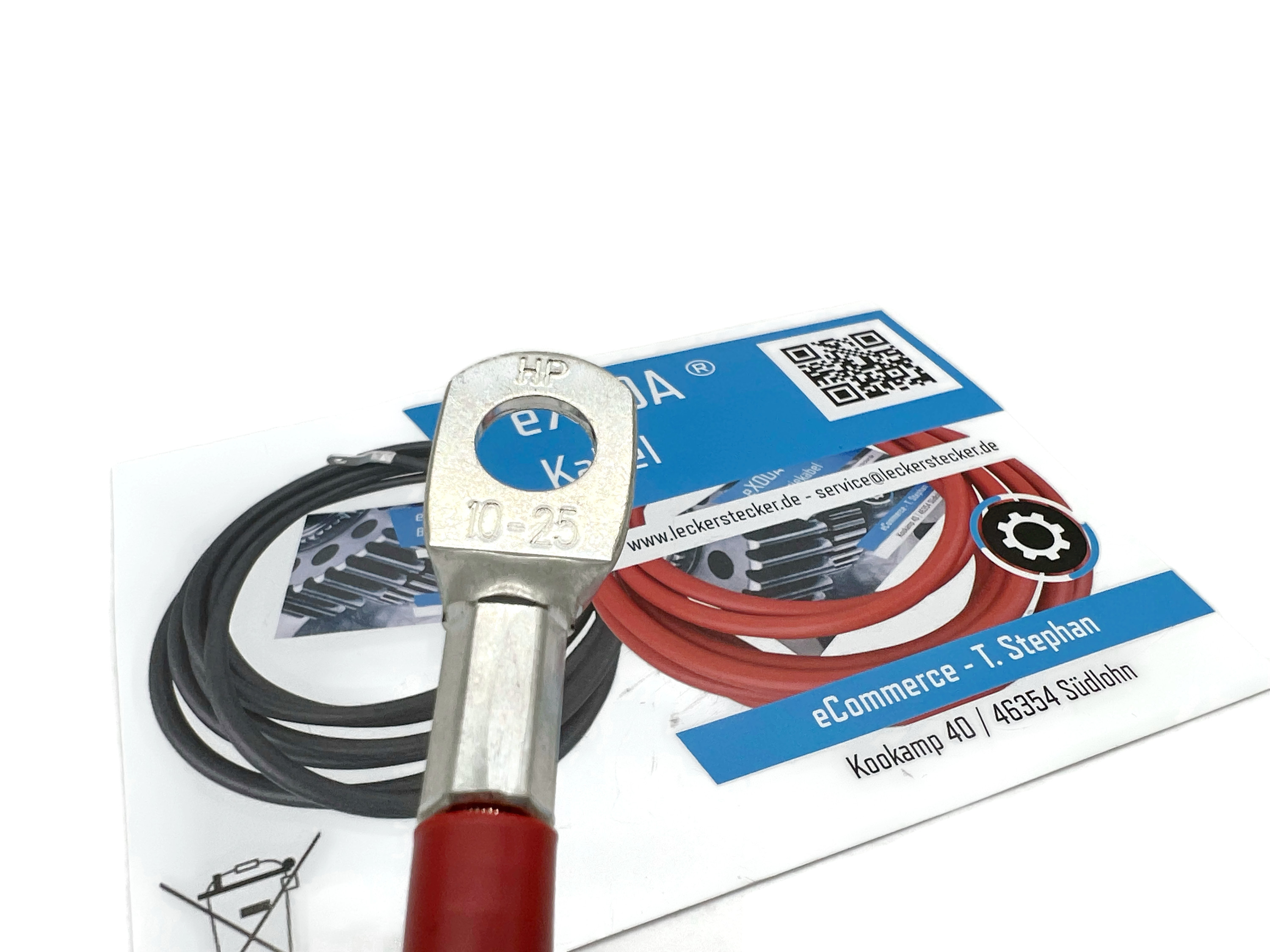 Batteriekabel 25mm² 30cm M8 M10 Rot für Autos Boote Motorräder bis 6720 Watt 560A bei 12V - Vorschau 3