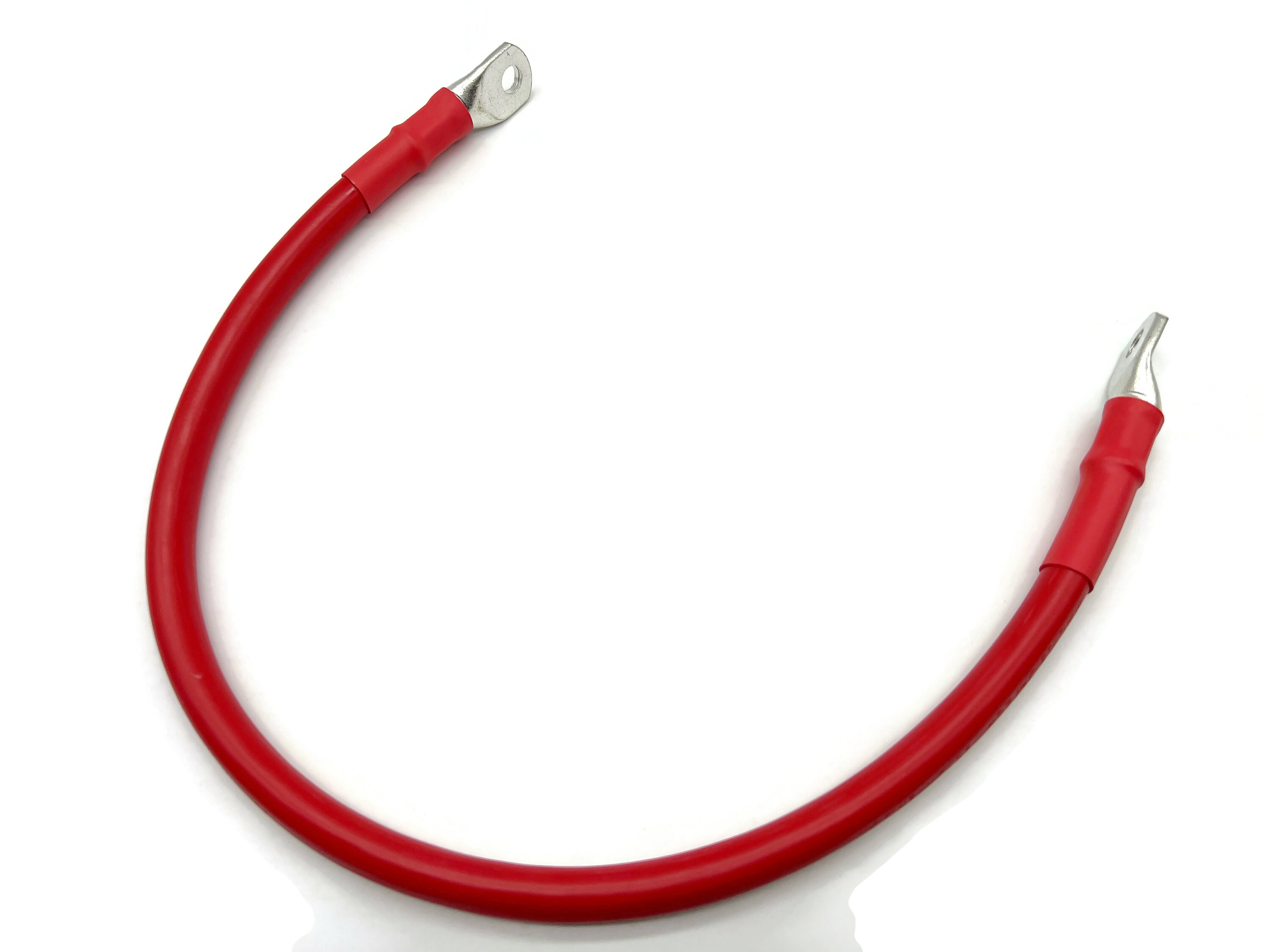 Kabel 50 mm² 50cm mit Schrumpfschlauch und M8 Kabelschuhen Rot für KFZ Motorräder Boote 99 Prozent Kupfer - Vorschau 5