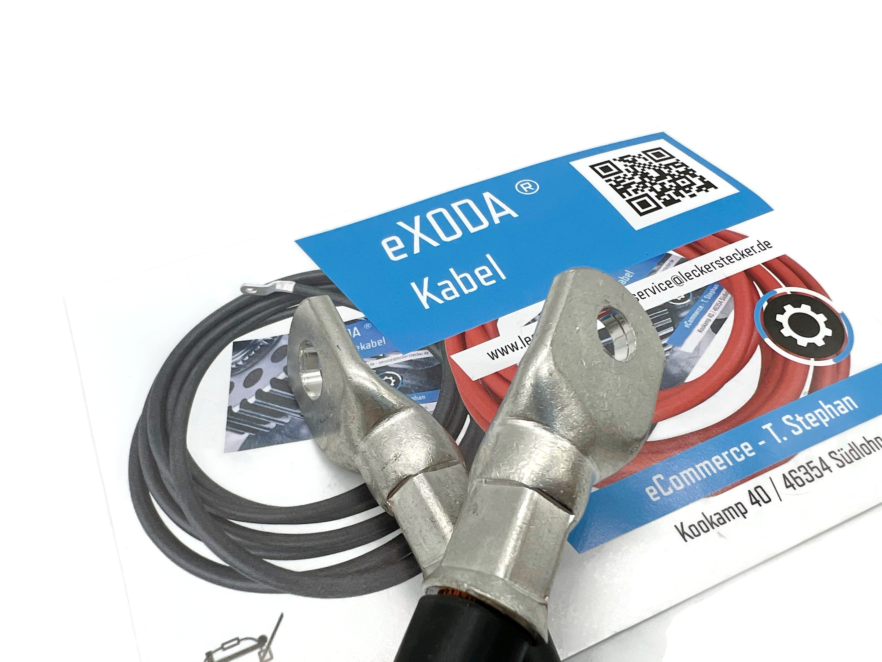 Batteriekabel 70 mm² 1,8m Kabelschuhe M8 M10 Schwarz flexibles 99 Kupfer für Auto Boot Motorrad - Vorschau 4
