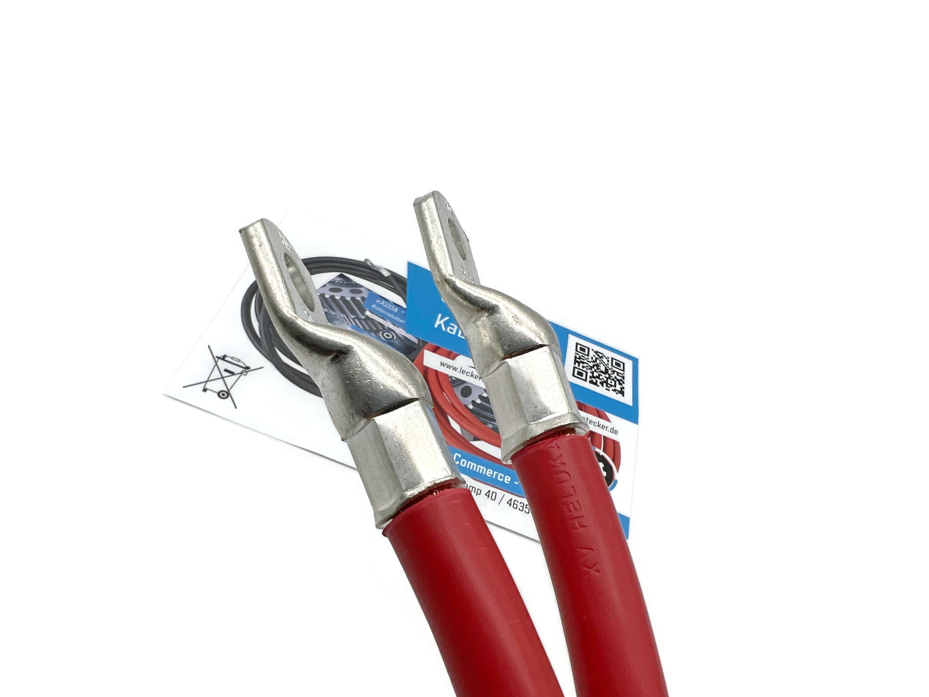 Batteriekabel 70 mm² 80cm mit Kabelschuhen M8 Rot - Vorschau 4