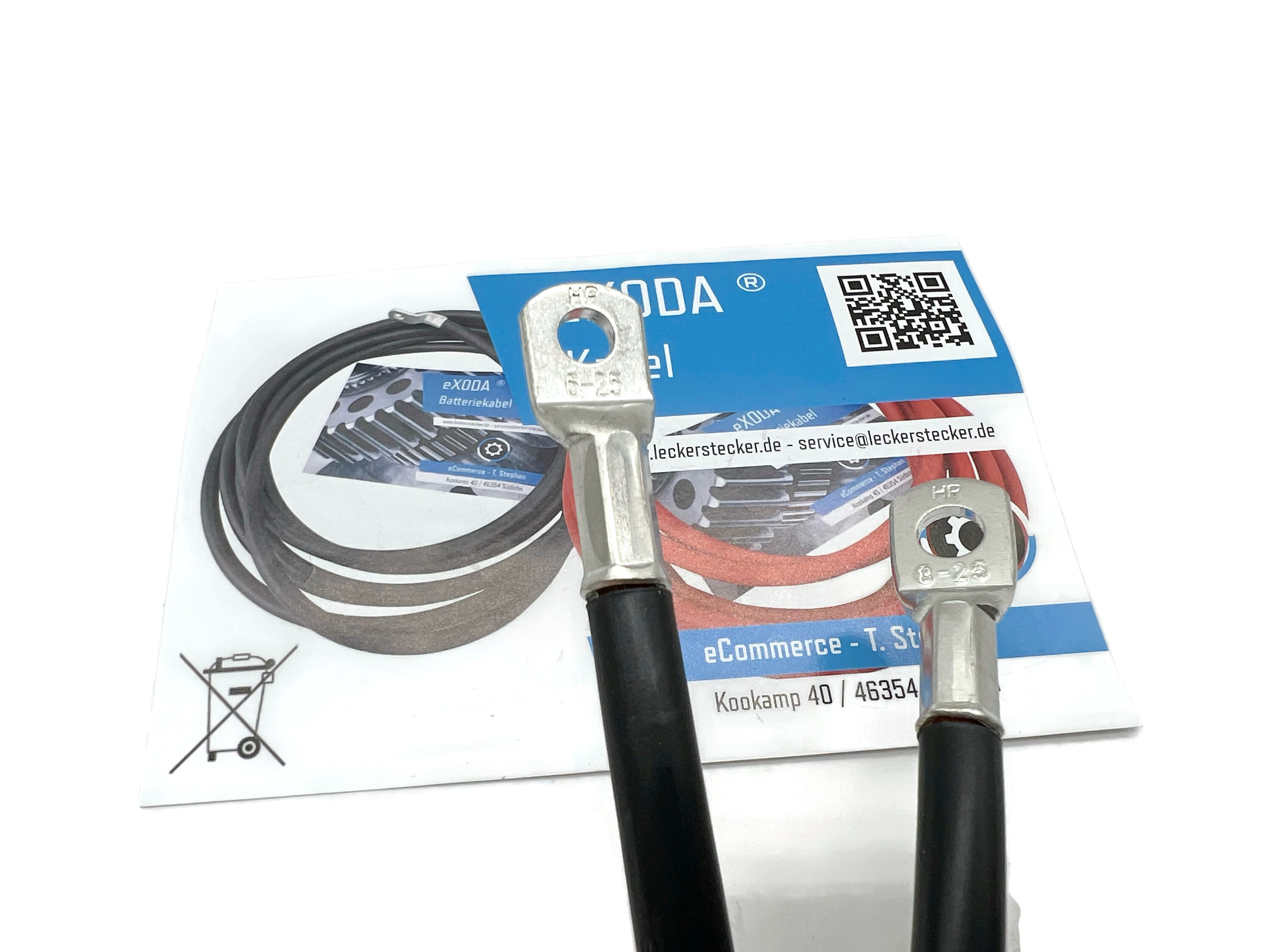 Batteriekabel 25 mm² 75cm M6 M8 Schwarz flexibel hochwertig für Auto Boot Motorrad - Vorschau 3
