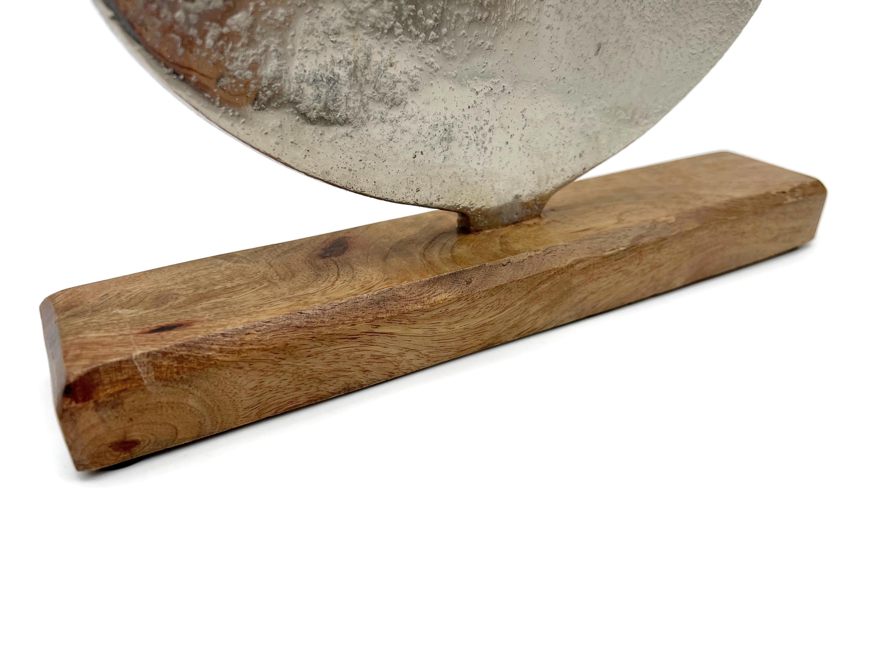 Aluminium Anker Maritimer Look Modell - Ahoi auf echtem Mangoholz 38 cm hoch - Vorschau 3