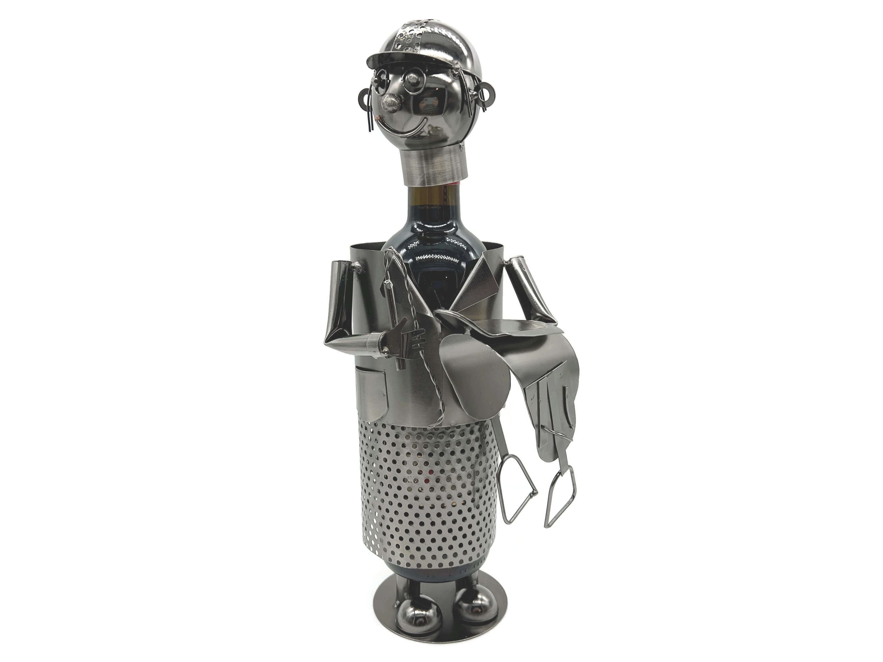 Weinflaschenhalter Jojo aus Metall als Jockey ein dekorativer Flaschenhalter