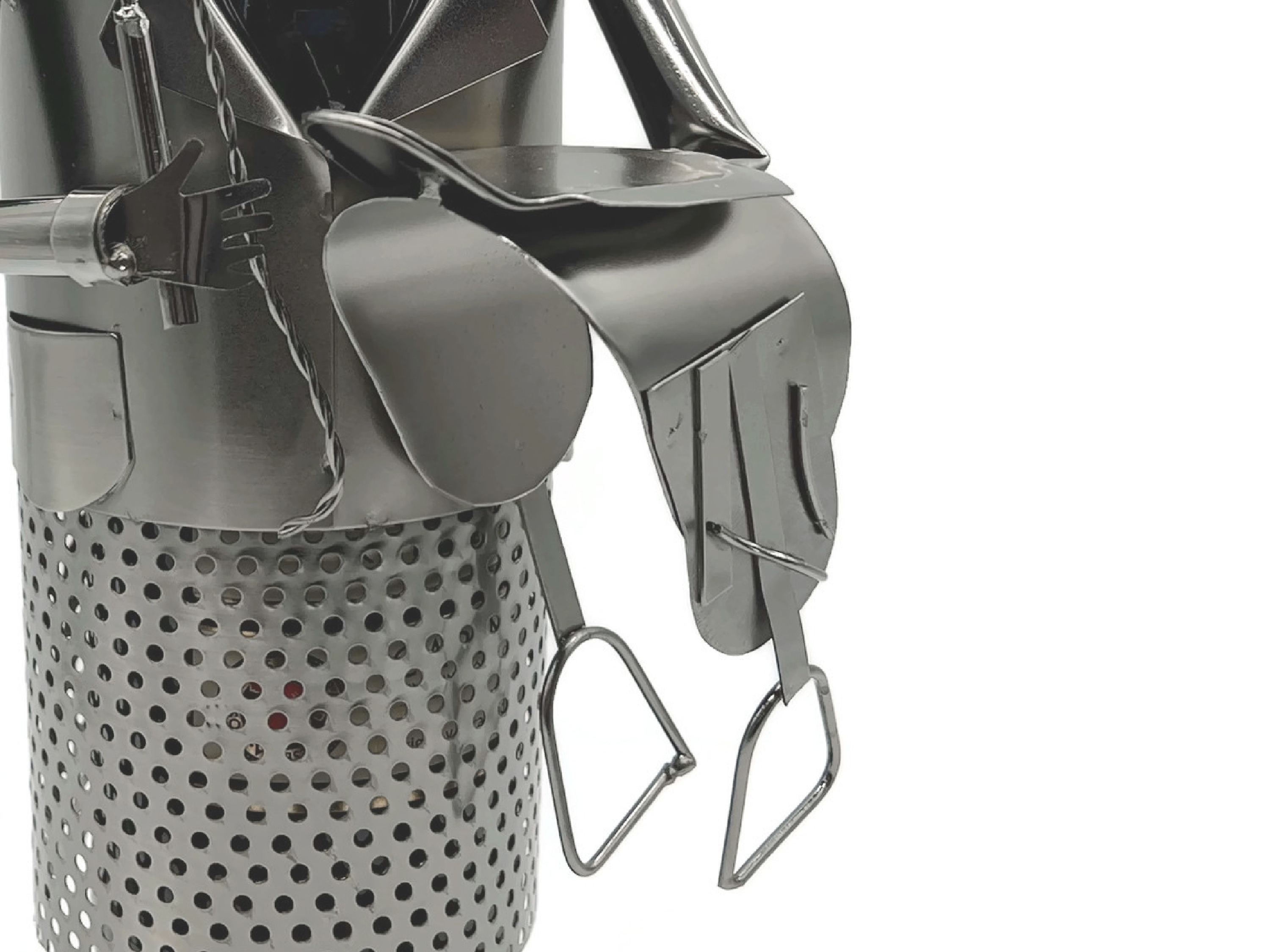 Weinflaschenhalter Jojo aus Metall als Jockey elegantes Dekorationsstück handgefertigt 37x16x10 cm - Vorschau 4