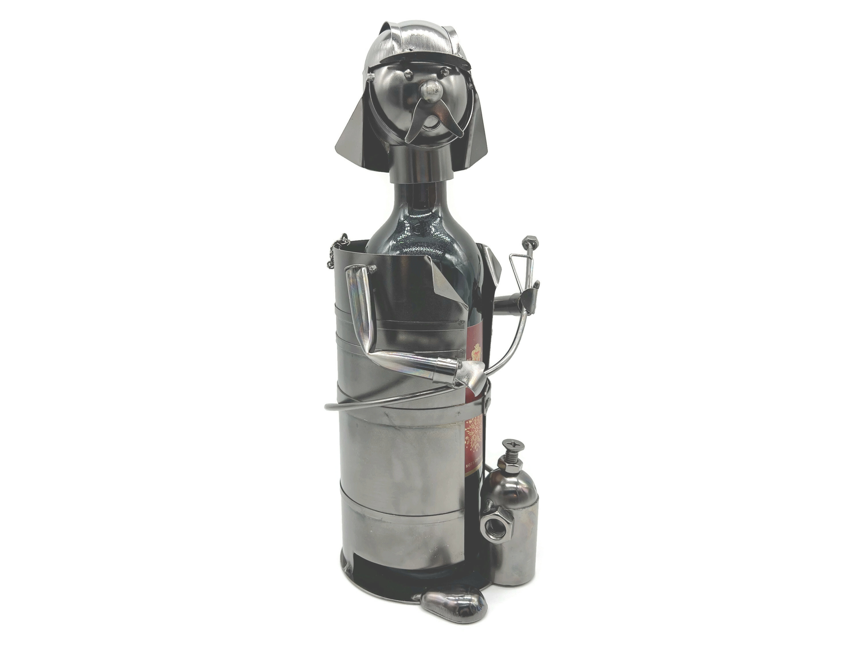 Flaschenhalter Feuerwehrmann Sammyboy Metall Skulptur für 05l Weinflaschen Geschenkidee - Vorschau 2