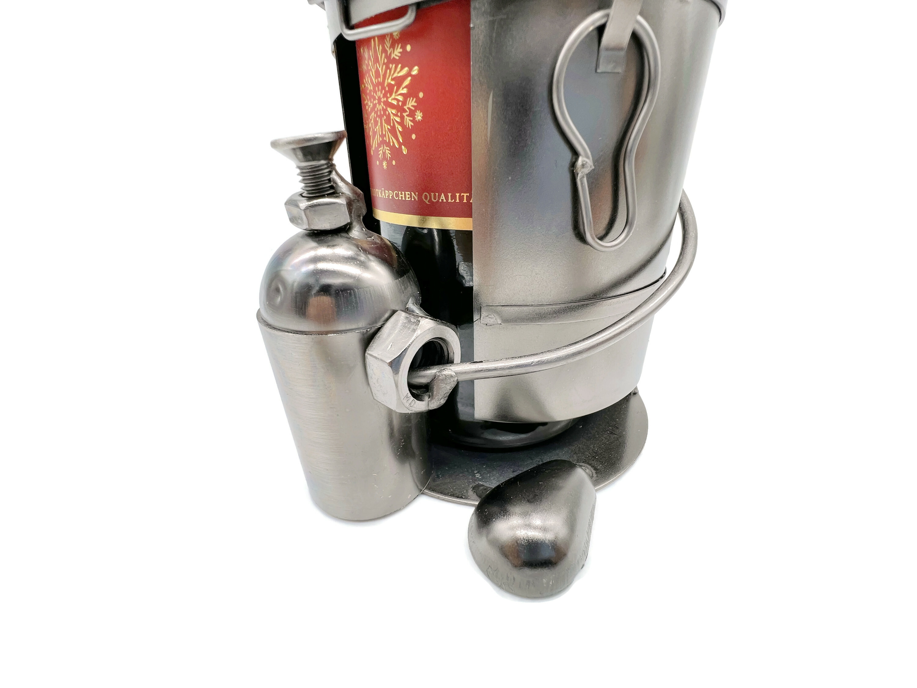 Flaschenhalter Feuerwehrmann Sammyboy Metall Skulptur für 05l Weinflaschen Geschenkidee - Vorschau 3