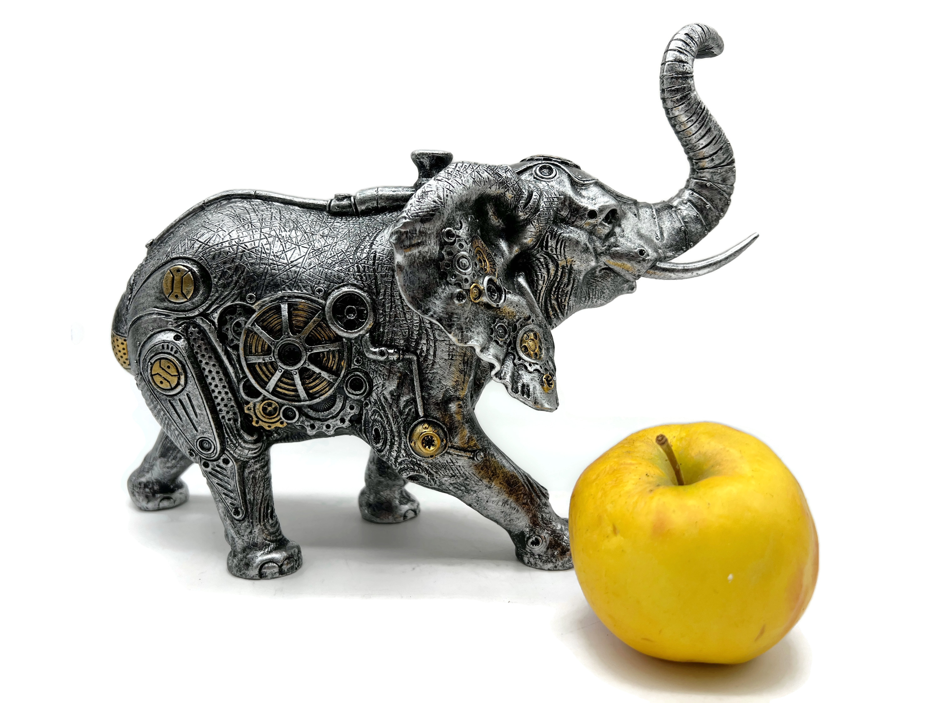Steampunk Elephant - eine Elefantenskulptur in Silber- und Kupferoptik - Vorschau 2