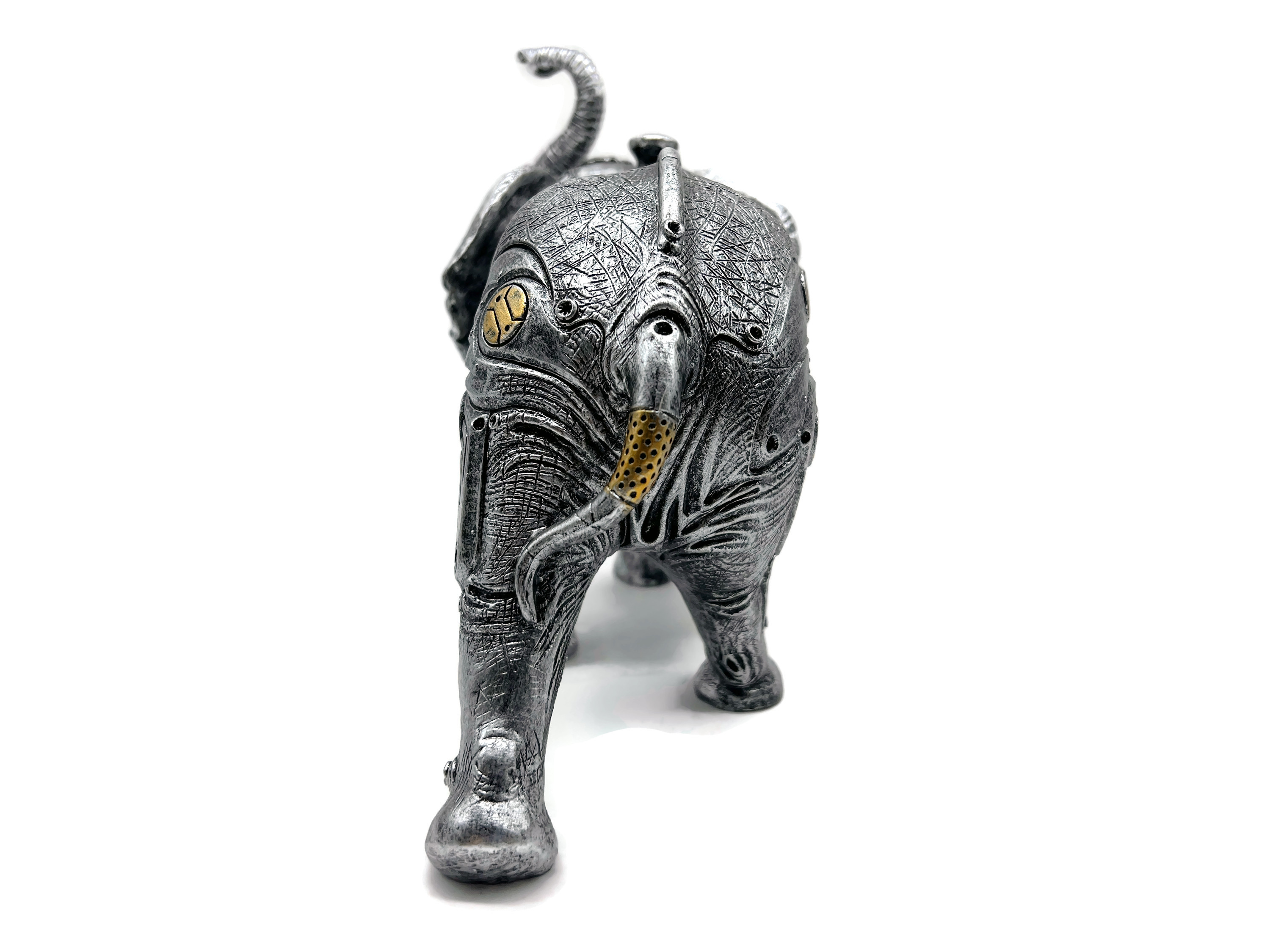 Steampunk Elephant - eine Elefantenskulptur in Silber- und Kupferoptik - Vorschau 4
