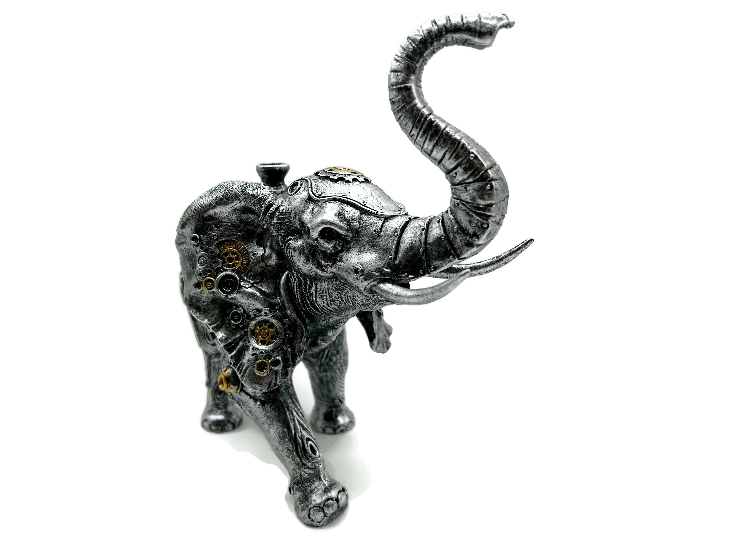 Steampunk Elephant - eine Elefantenskulptur in Silber- und Kupferoptik - Vorschau 5