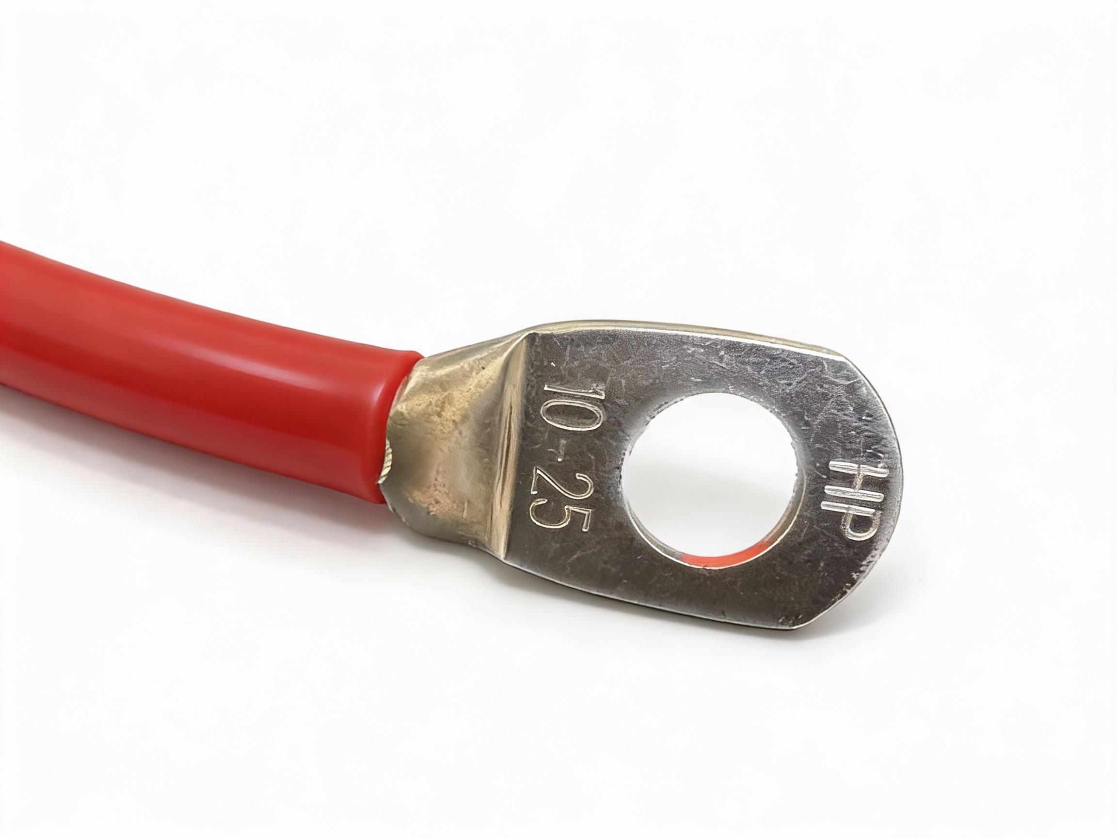 25 mm² 200cm Batteriekabel M8 M10 Rot hohe Flexibilität hitzebeständig ausreinem Kupfer - Vorschau 2