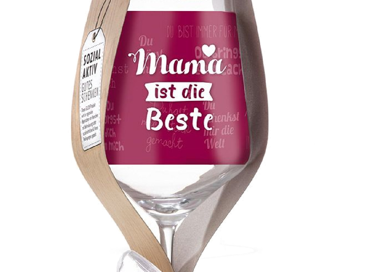 eXODA Weinglas Schrift Spruch Mama ist die Beste - Vorschau 5