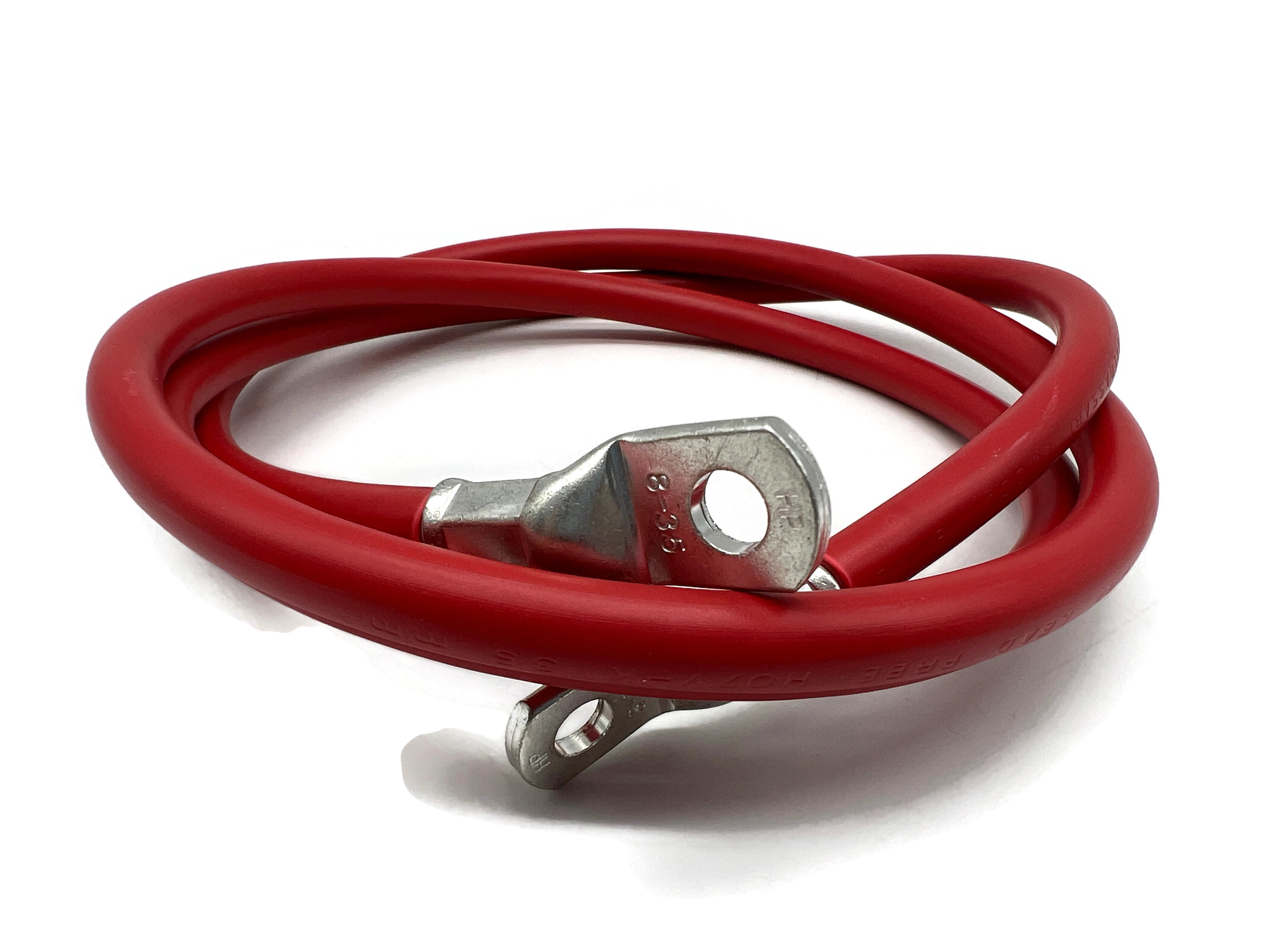 Batteriekabel 35 mm² 150cm M8 Kabelschuhe Rot 99 Prozent Kupfer für KFZ Boot Motorrad - Vorschau 3