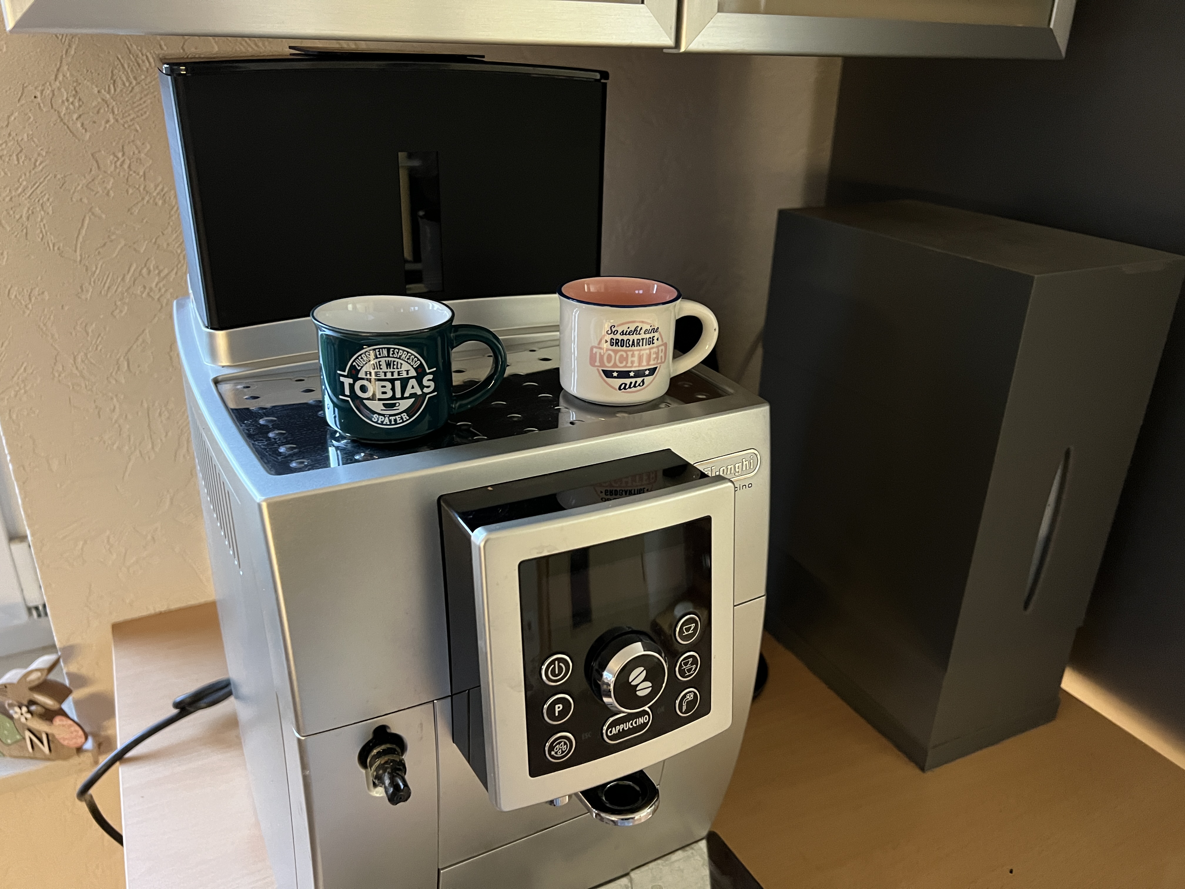 Bohnenbehälter Schwarz Maxi Erweiterung kompatibel zu DeLonghi Cappuccino und Magnifica S - Vorschau 2