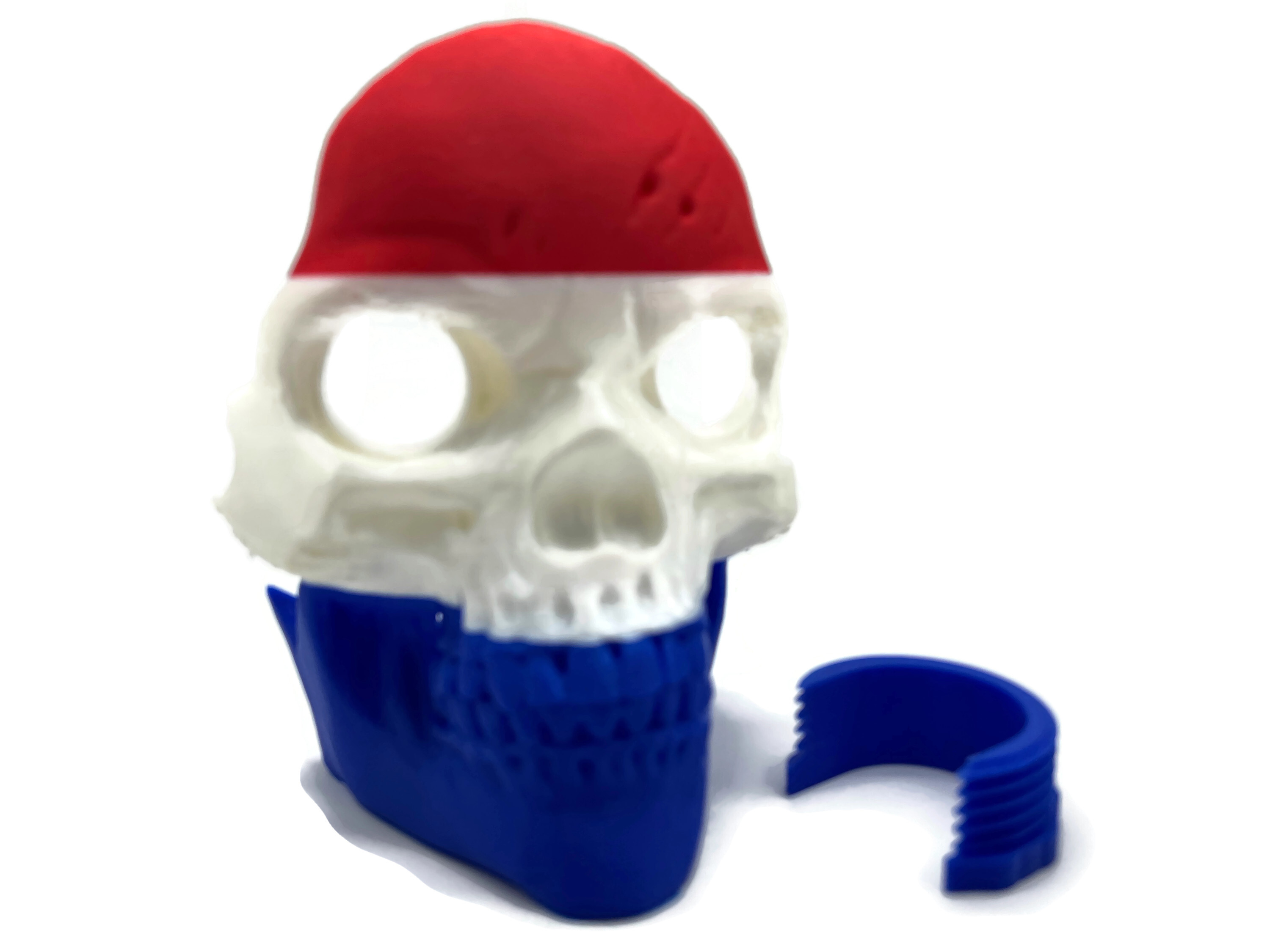 Kreativ Abdeckung für Anhängerkupplung Totenkopf Schwarz-Rot-Weiss aus Kunststoff - Vorschau 4