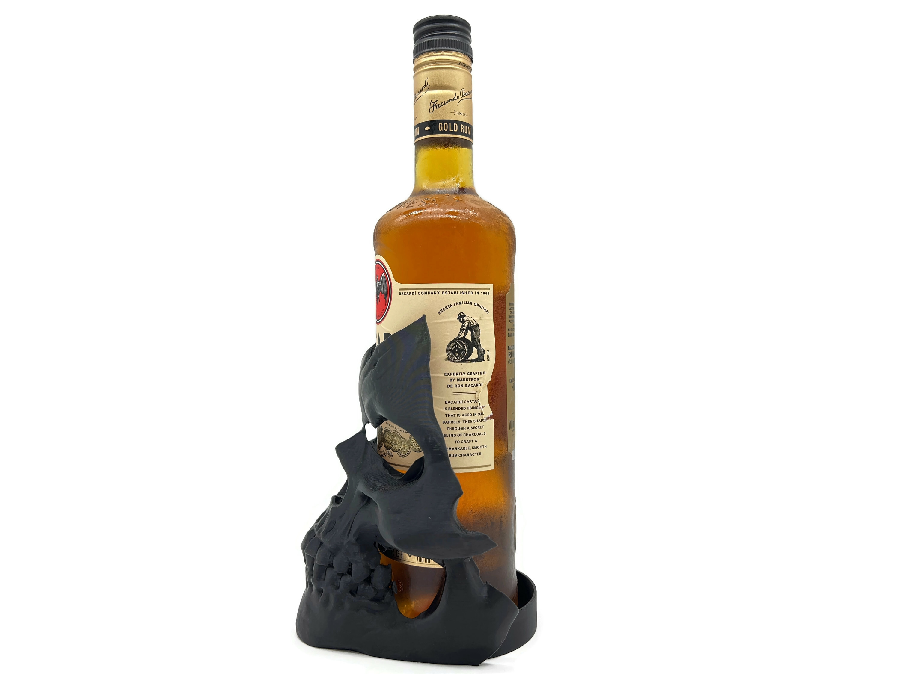 Flaschenhalter Totenkopf - dekorative Skulptur für Getränke bis 85 mm Höhe 18 cm - Vorschau 4