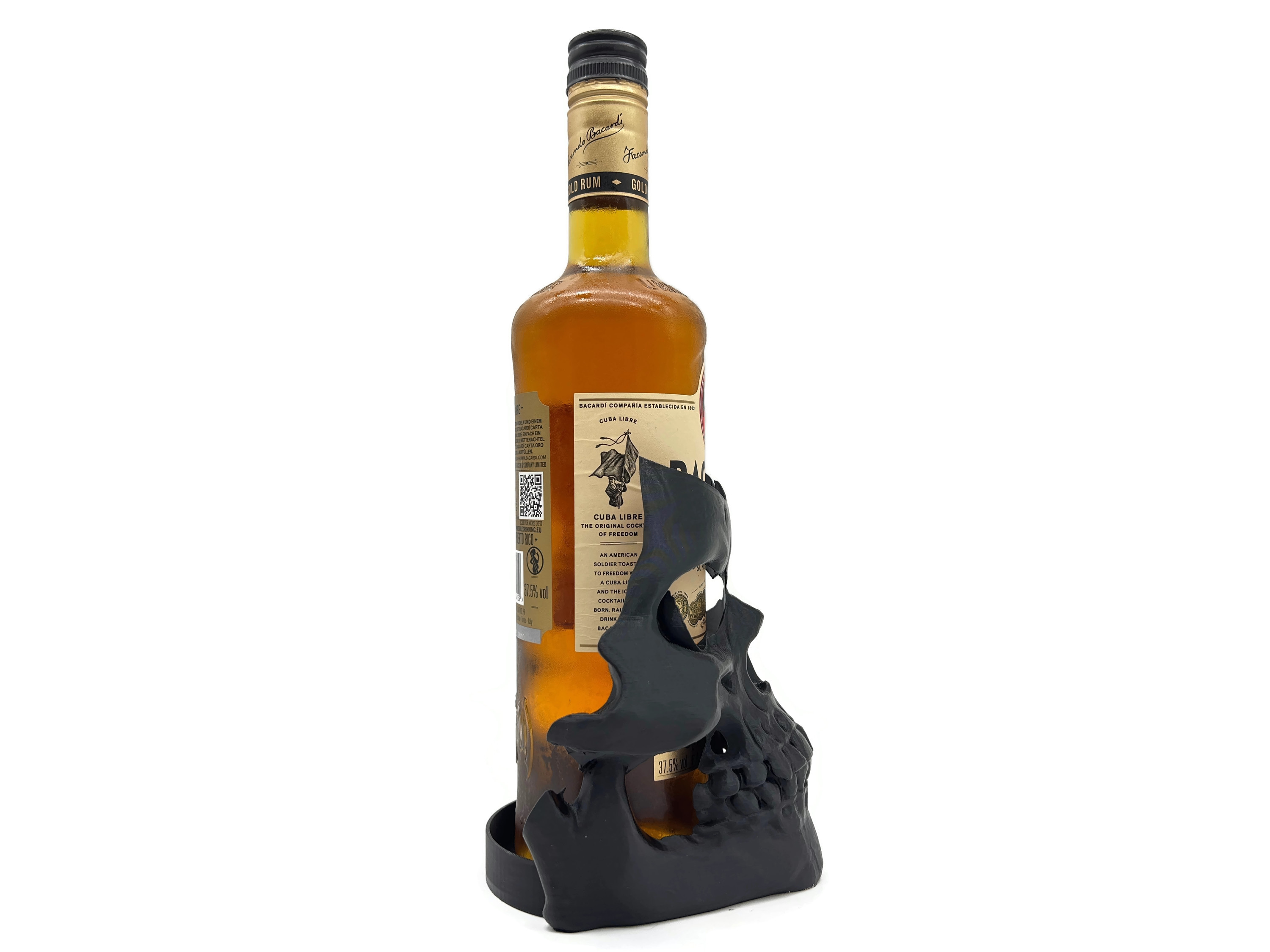 Flaschenhalter Totenkopf - dekorative Skulptur für Getränke bis 85 mm Höhe 18 cm - Vorschau 5