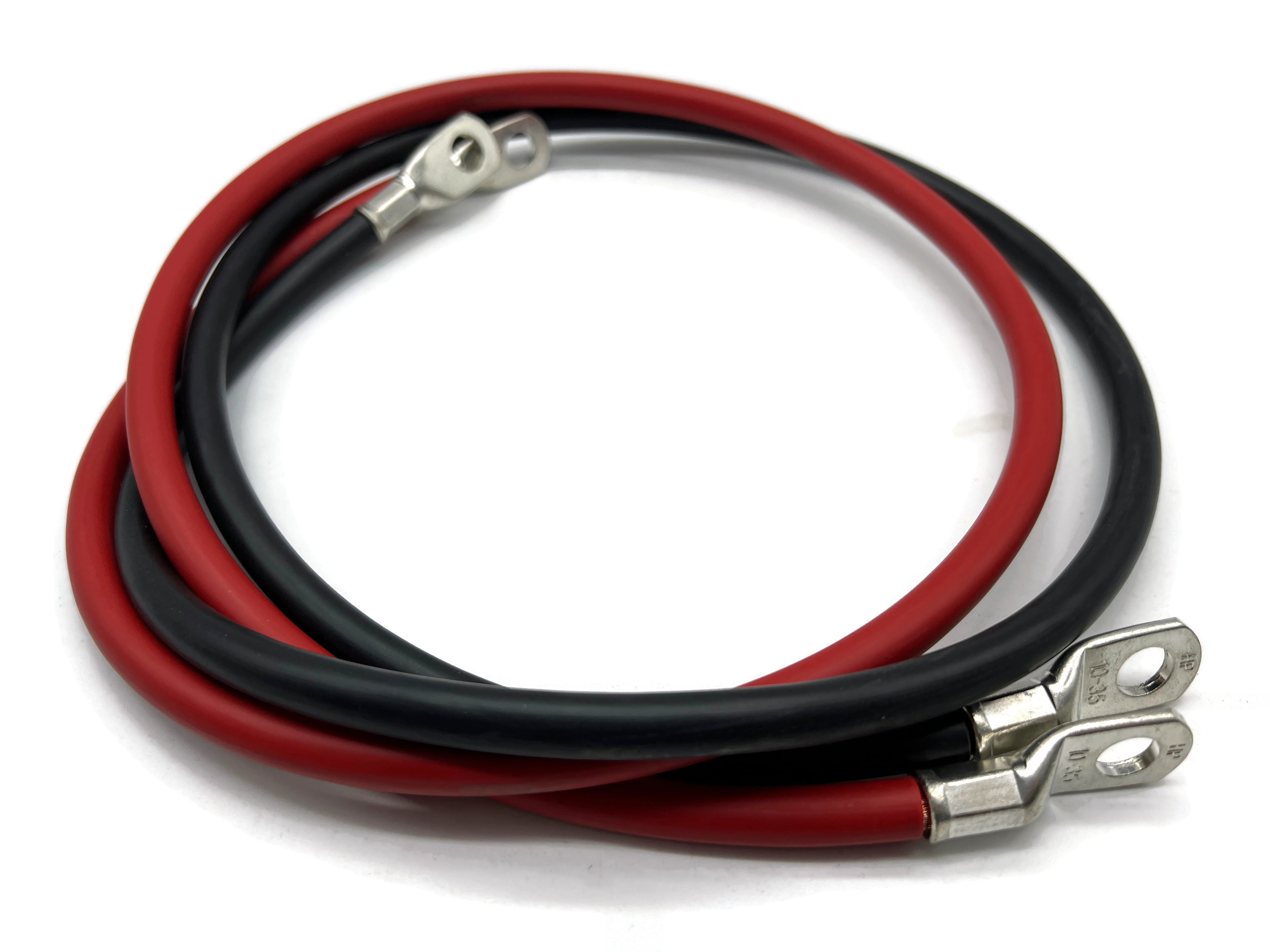 Batteriekabel Set 35 mm² 100cm mit M10 Kabelschuhen Rot Schwarz für Auto Boot Motorrad - Vorschau 2